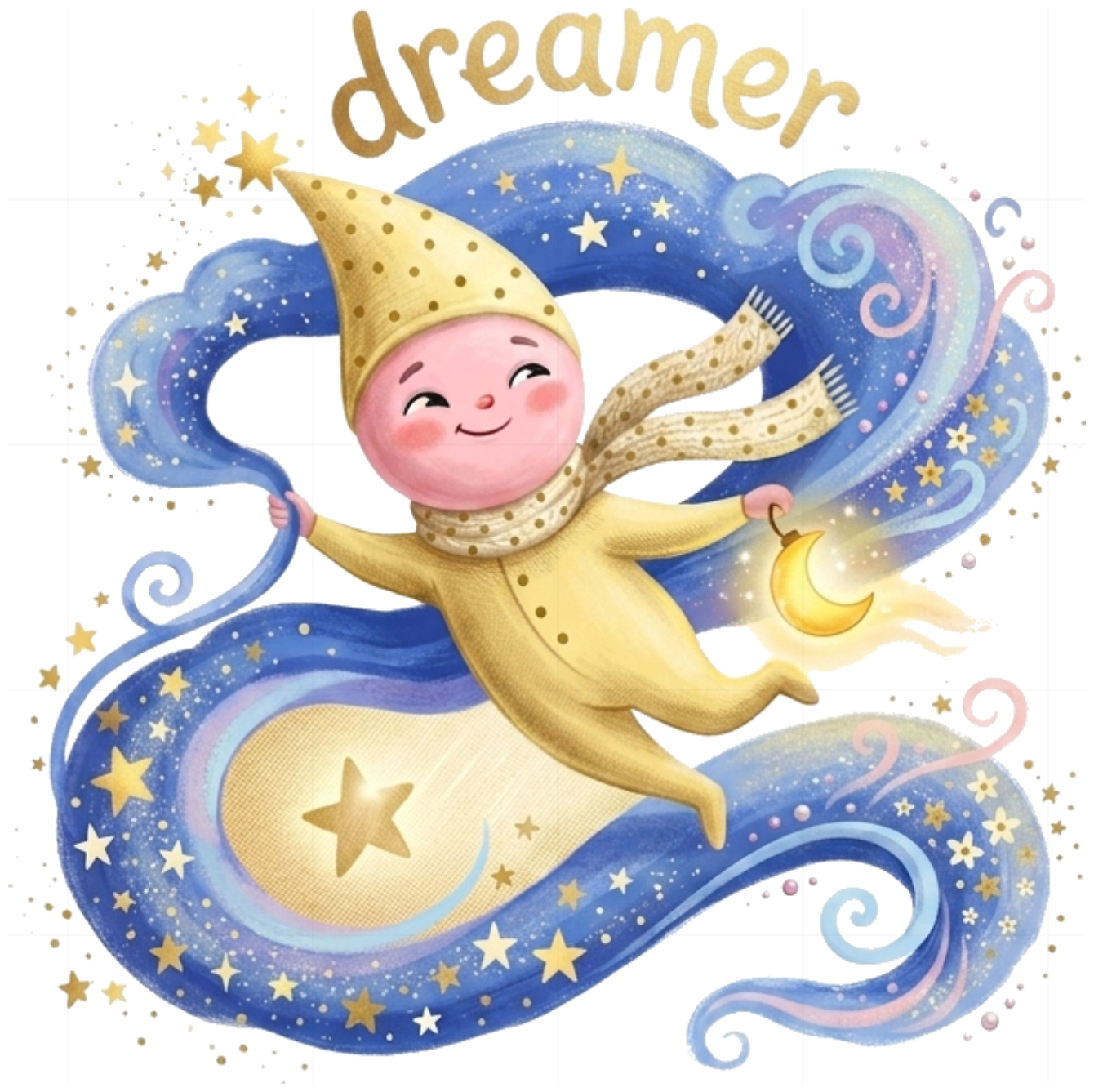 Áo thun tay ngắn unisex VNXK HAMCHOI Trắng cotton form rộng thoải mái Dreamer Baby Moon Tee - 090726-11-42-YUH
