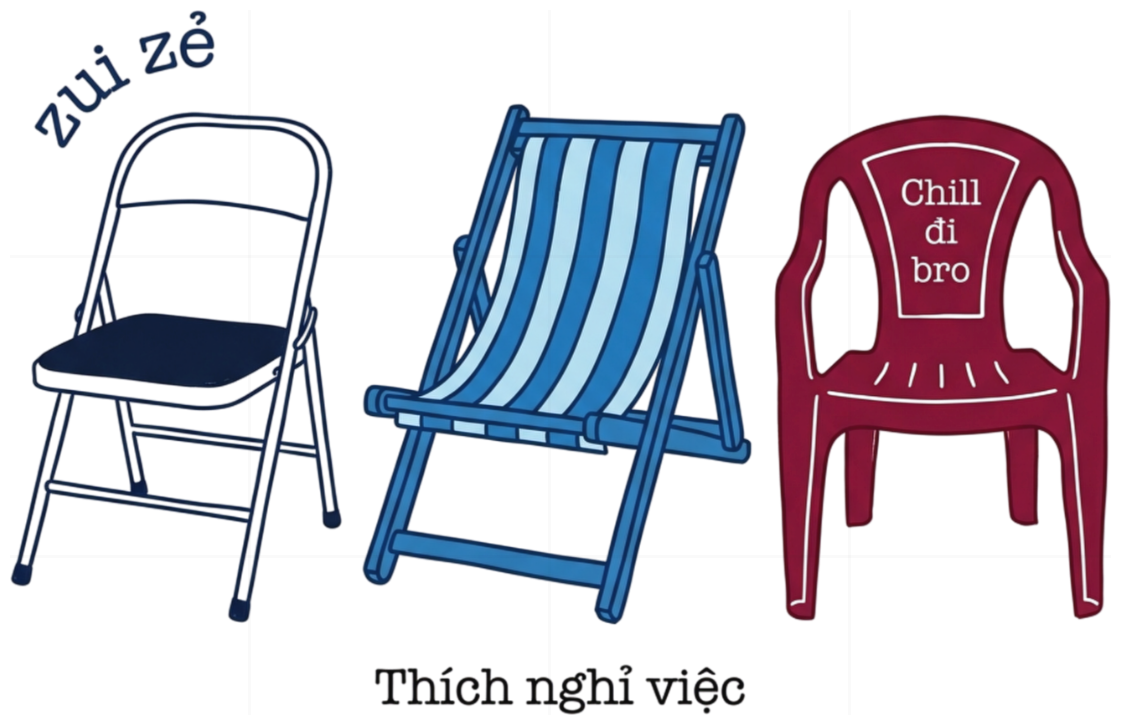 Áo thun unisex VNXK HAMCHOI Trắng form rộng oversize cotton Minimalist Chairs Tee - 090726-14-41-XLK