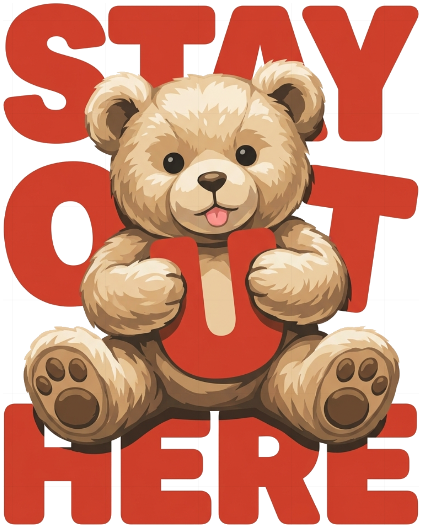 Áo Thun STAY OUT HERE Gấu Teddy 3D Streetwear Unisex Cotton Form Rộng Hot Trend Local Brand - 090926-13-34-UIK