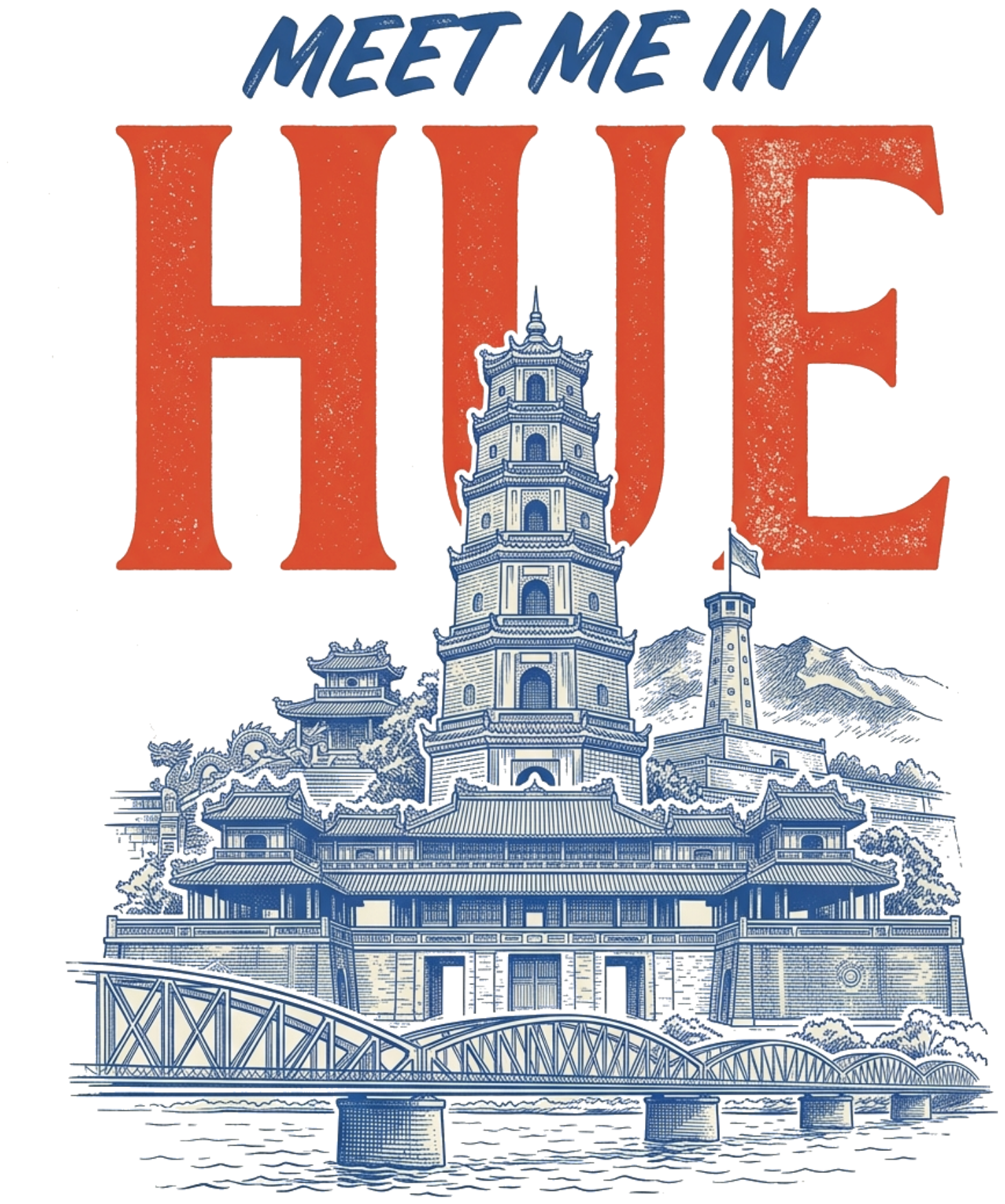 Áo Thun Unisex In Hình Huế Vintage Retro Travel Cotton Co Giãn Form Rộng Cực Chất - 090926-13-37-VKX