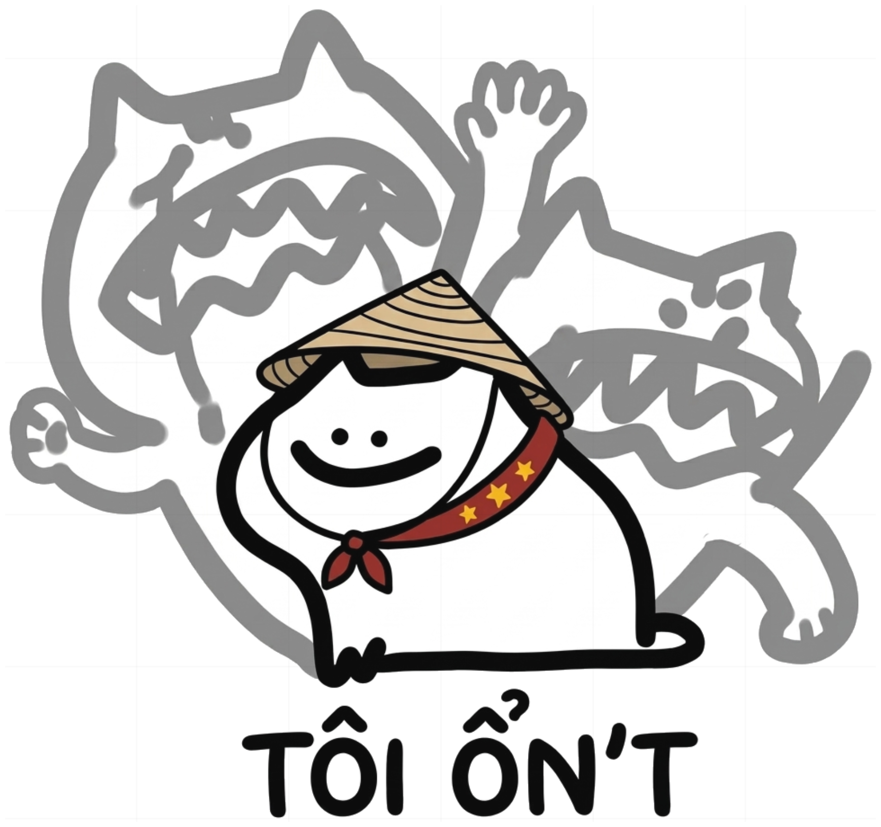 Áo Thun Tôi Ổn 'T Nhân Vật Nón Lá Pop Art Unisex vietnam.yo  - 090926-15-29-COH