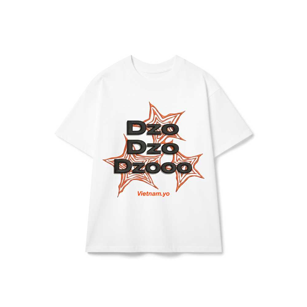Áo Thun Vietnam.yo Thêu 3D Dzo Dzo Dzooo Streetwear Cotton Trắng - 100726-13-46-IFW