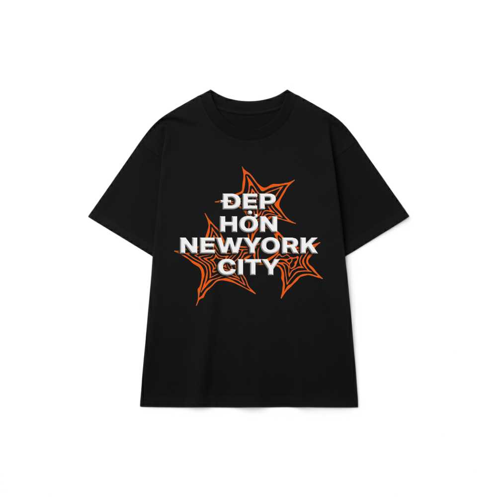 Áo Thun Đen Unisex ĐẸP HƠN NEWYORK CITY Cotton Form Rộng Streetwear - 100726-15-00-WHV