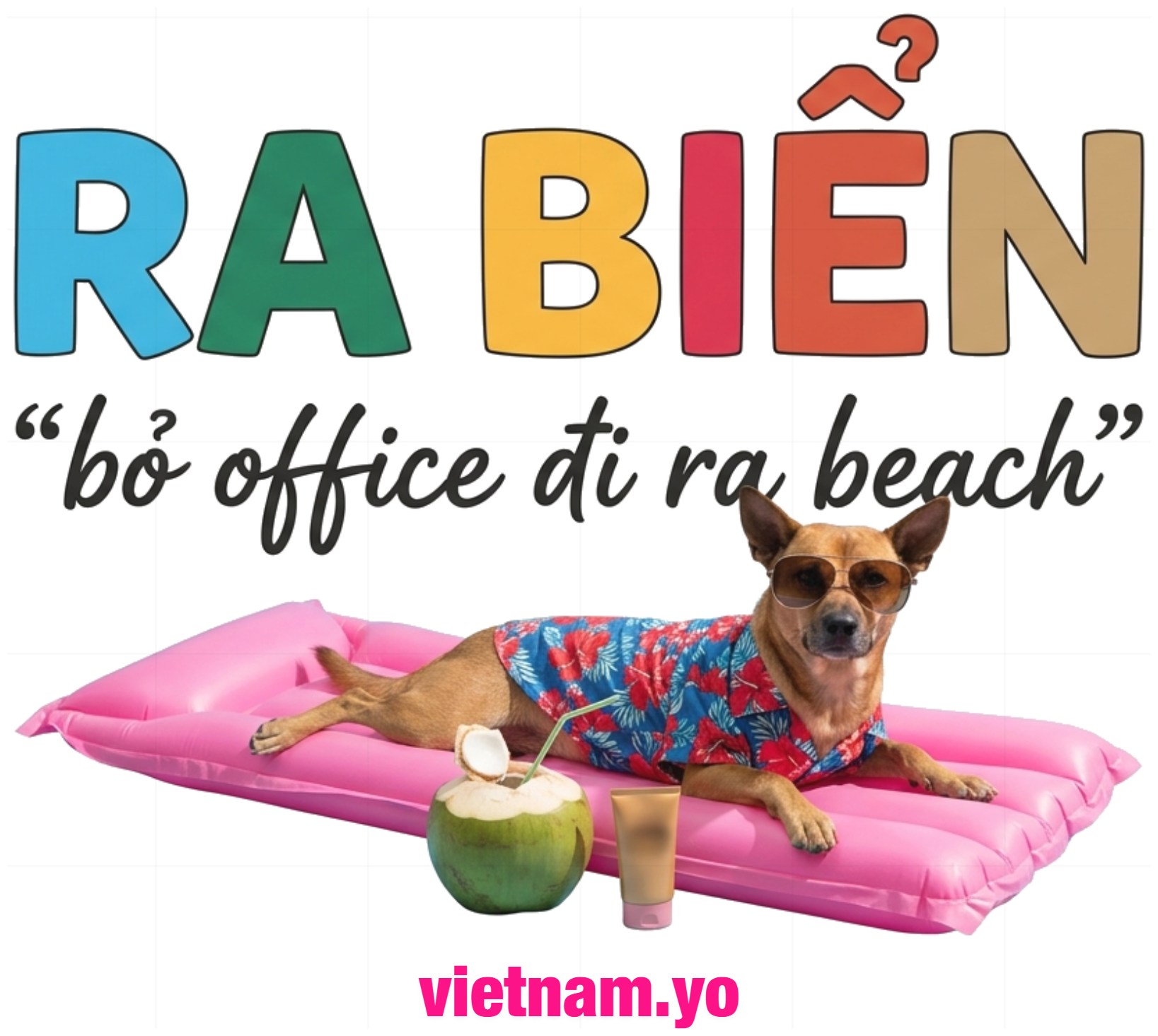 Áo Thun Hình In Ra Biển Bỏ Office Đi Ra Beach Chú Chó Phu Quoc Unisex Form Rộng Trendy - 100826-15-13-CUH