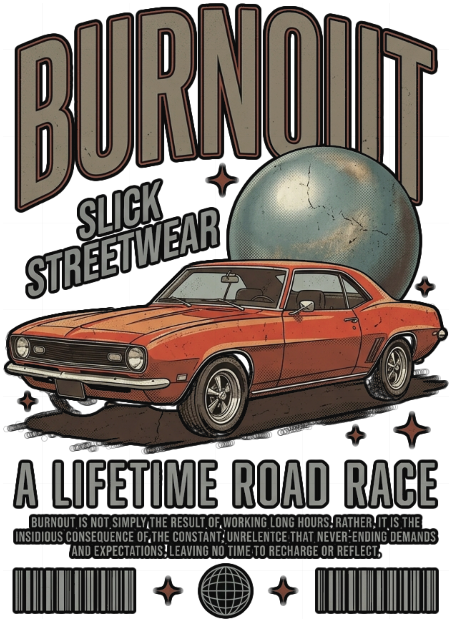 Áo Thun Unisex Streetwear Vintage Burnout Car Phông Rộng Cotton Cao Cấp Style Retro - 100826-16-04-DDK