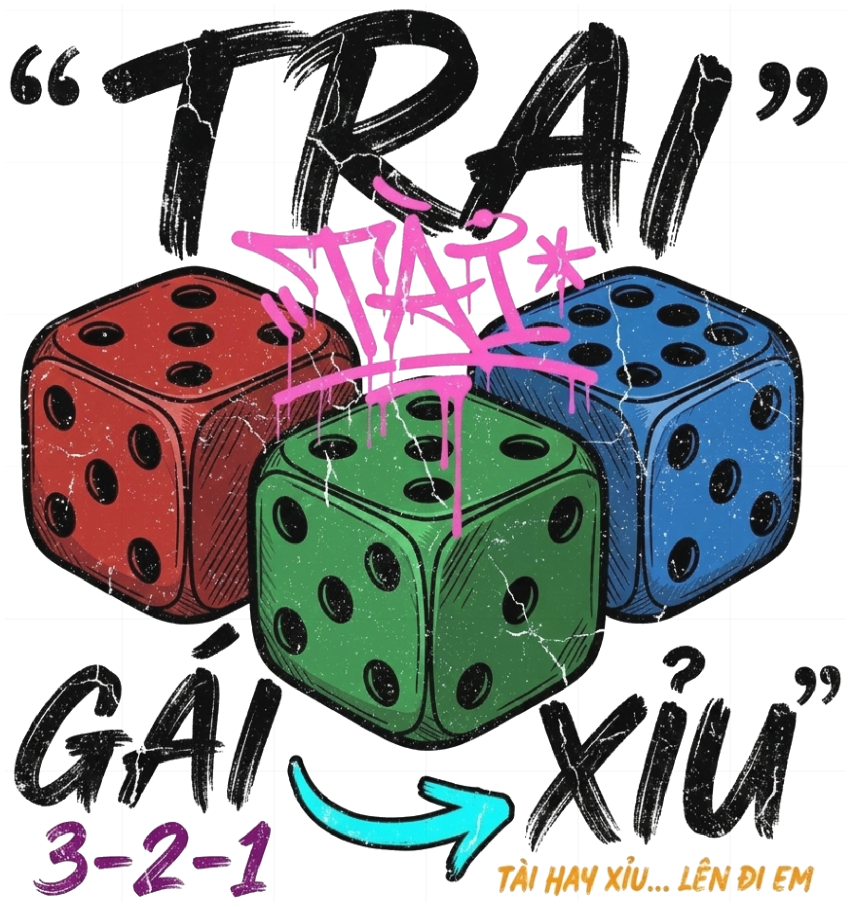 Áo Thun Chữ Trai Tài Gái Xỉu Graffiti Unisex Form Rộng Streetwear Trendy - 100826-16-36-VCU