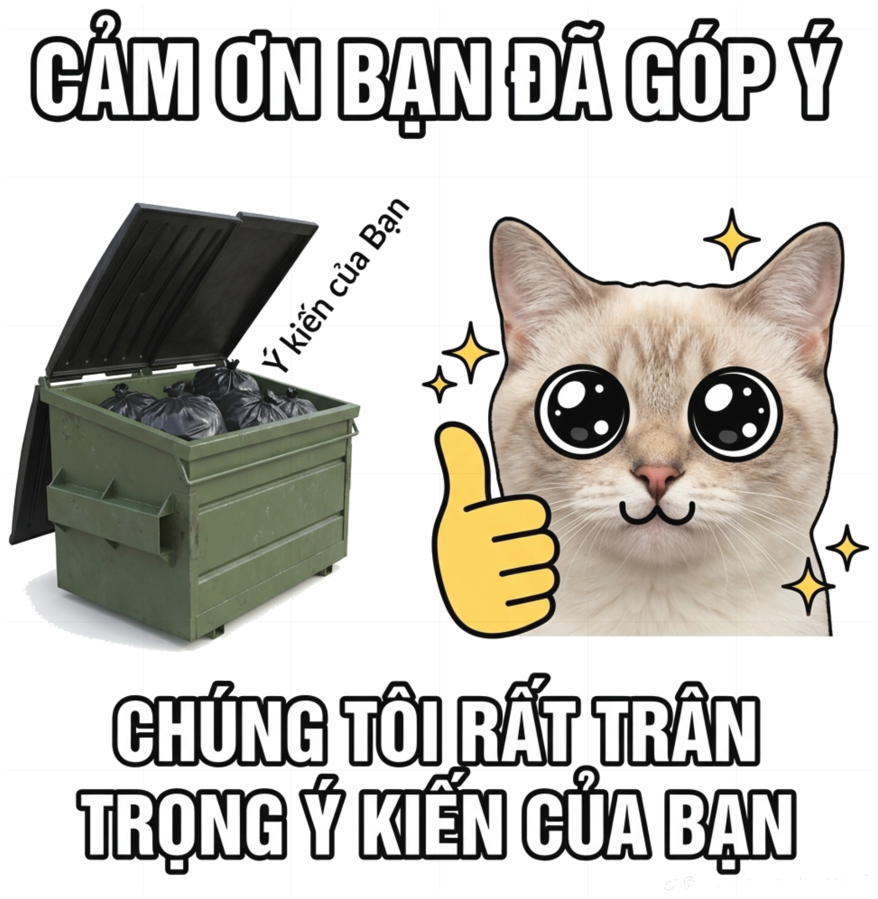 Áo Thun Slogan Cảm Ơn Bạn Đã Góp Ý Meme Mèo Unisex Form Rộng Cotton Streetwear Độc Đáo - 100826-17-21-OQV