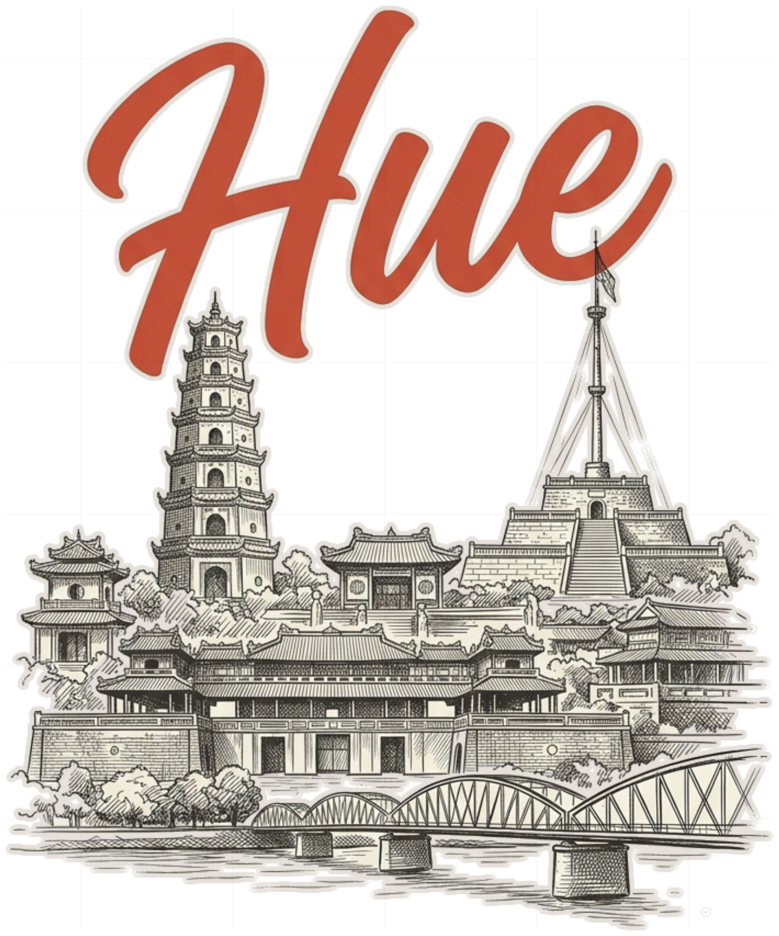 Áo thun Unisex Cố Đô Huế Vintage Cotton Co Giãn 4 Chiều Form Rộng Streetwear Cao Cấp - 100926-08-36-PJQ