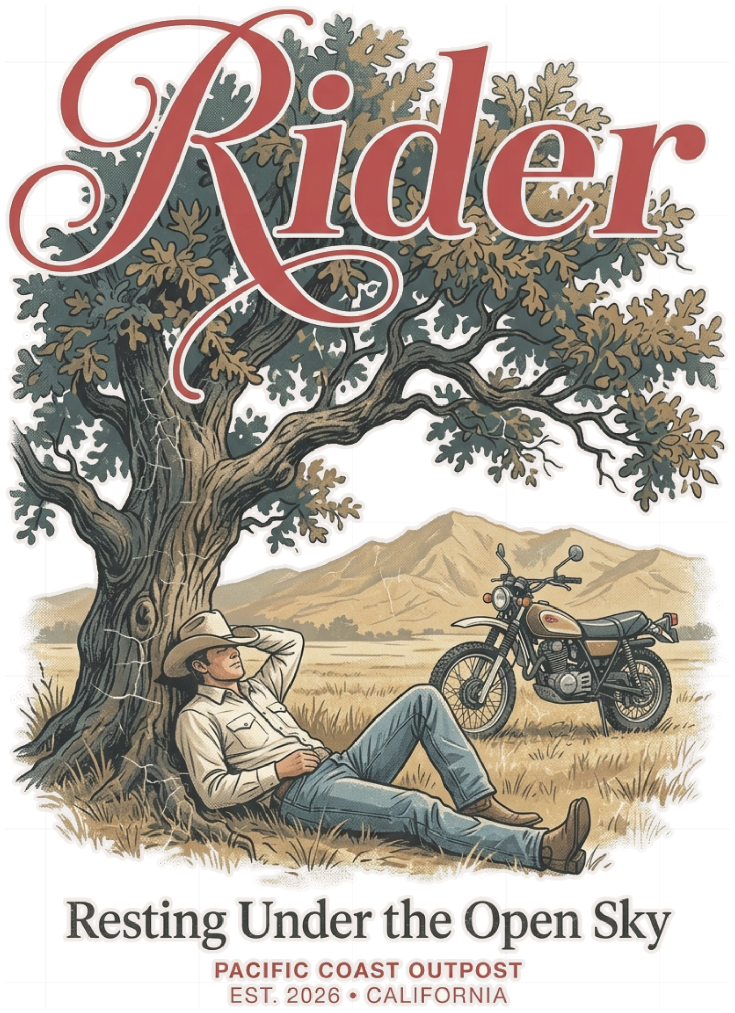 Áo thun Rider Vintage Americana Streetwear Cao Cấp Form Rộng - 100926-09-31-CPO