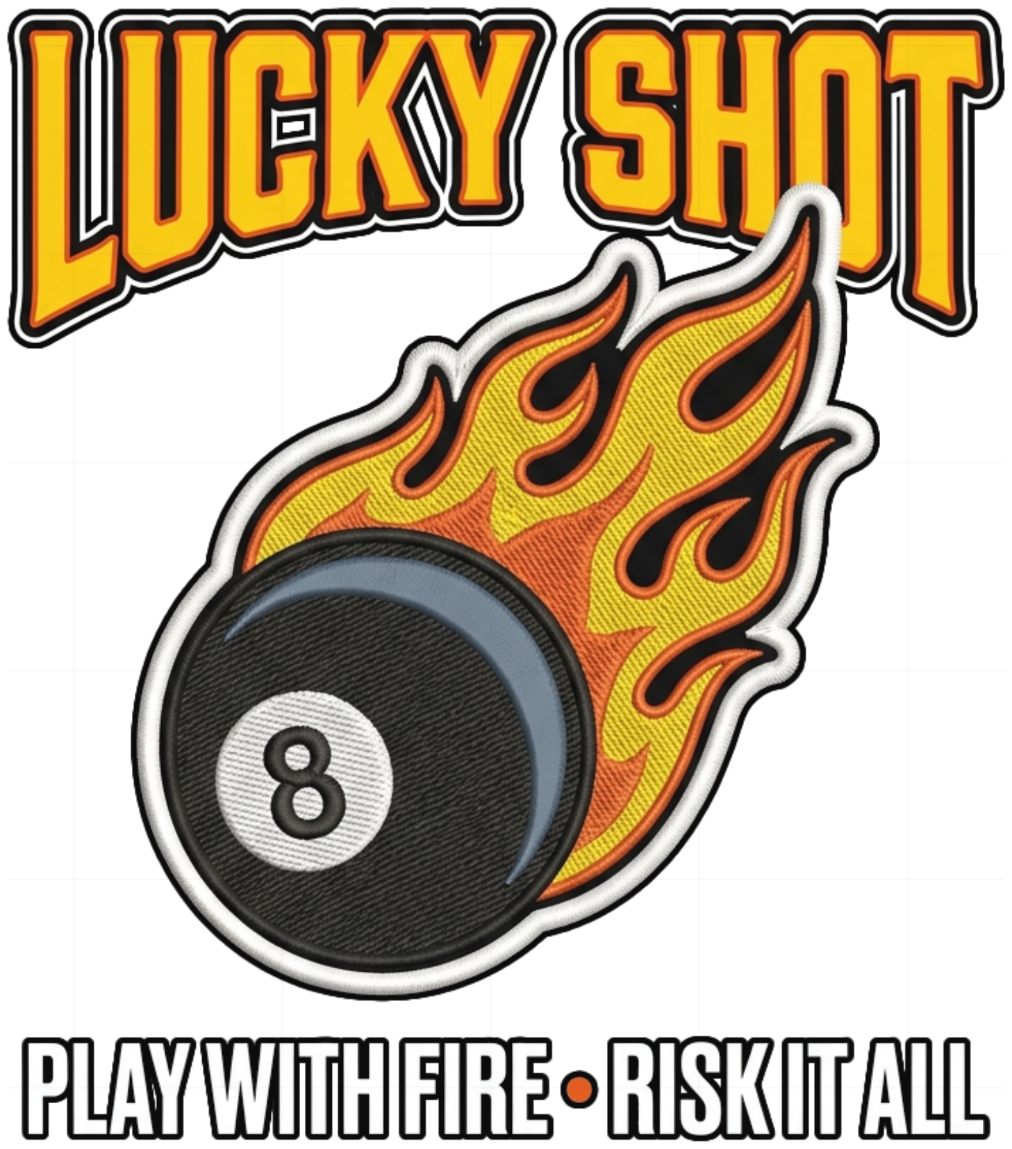 Áo thun Unisex Streetwear LUCKY SHOT Biker 8-Ball Y2K Cotton 100% Co Giãn 4 Chiều Form Rộng - 100926-10-00-EQT