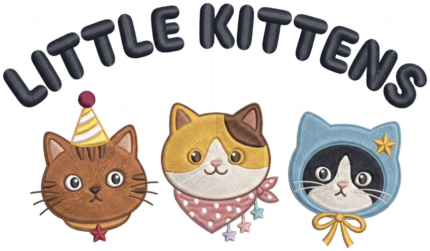 Áo Thun Unisex Little Kittens Hình Mèo Thêu 3D Form Rộng Cotton Cao Cấp Style Kawaii - 100926-10-09-DKO
