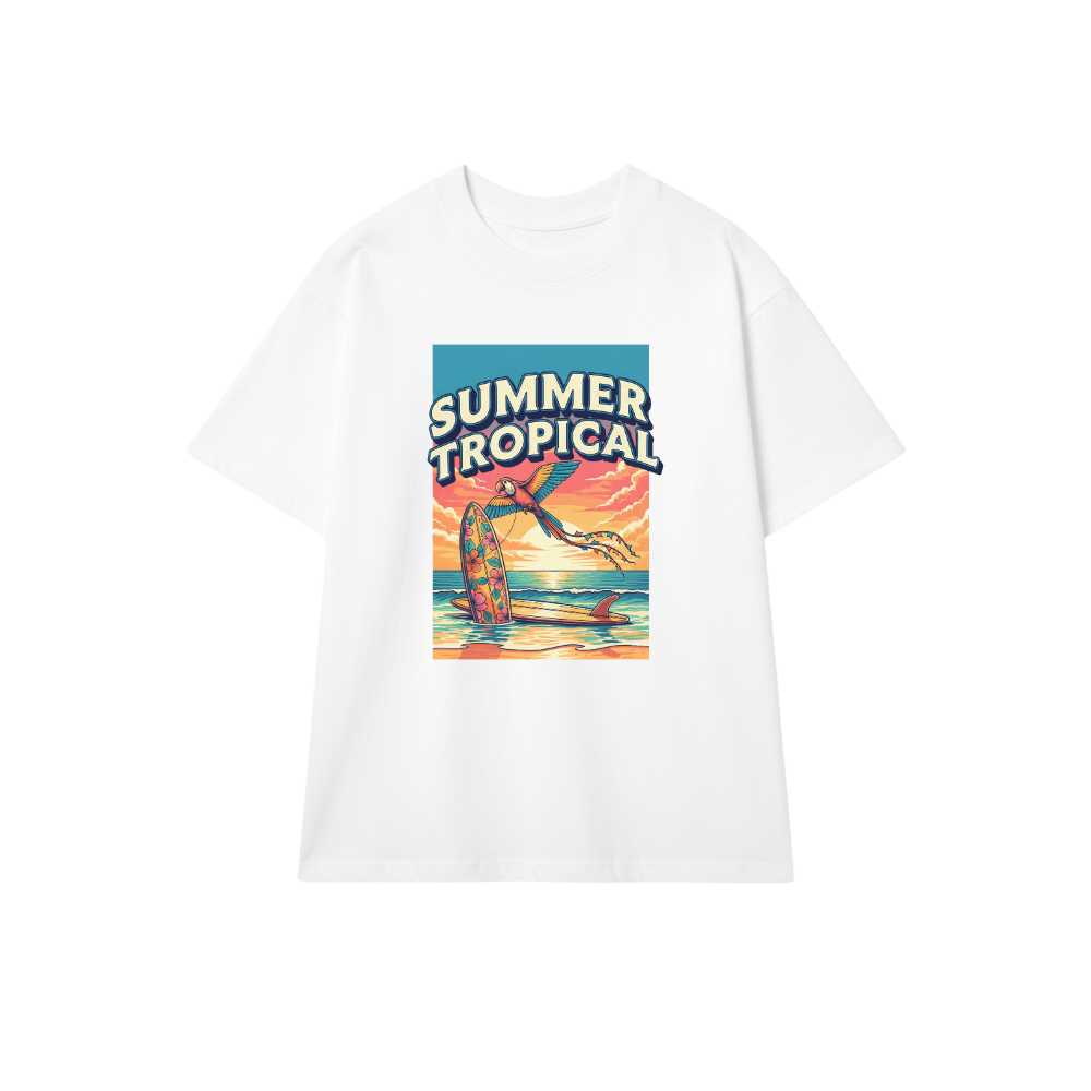 Áo Thun Trắng Summer Tropical Design Thời Trang - 110526-14-28-EFO