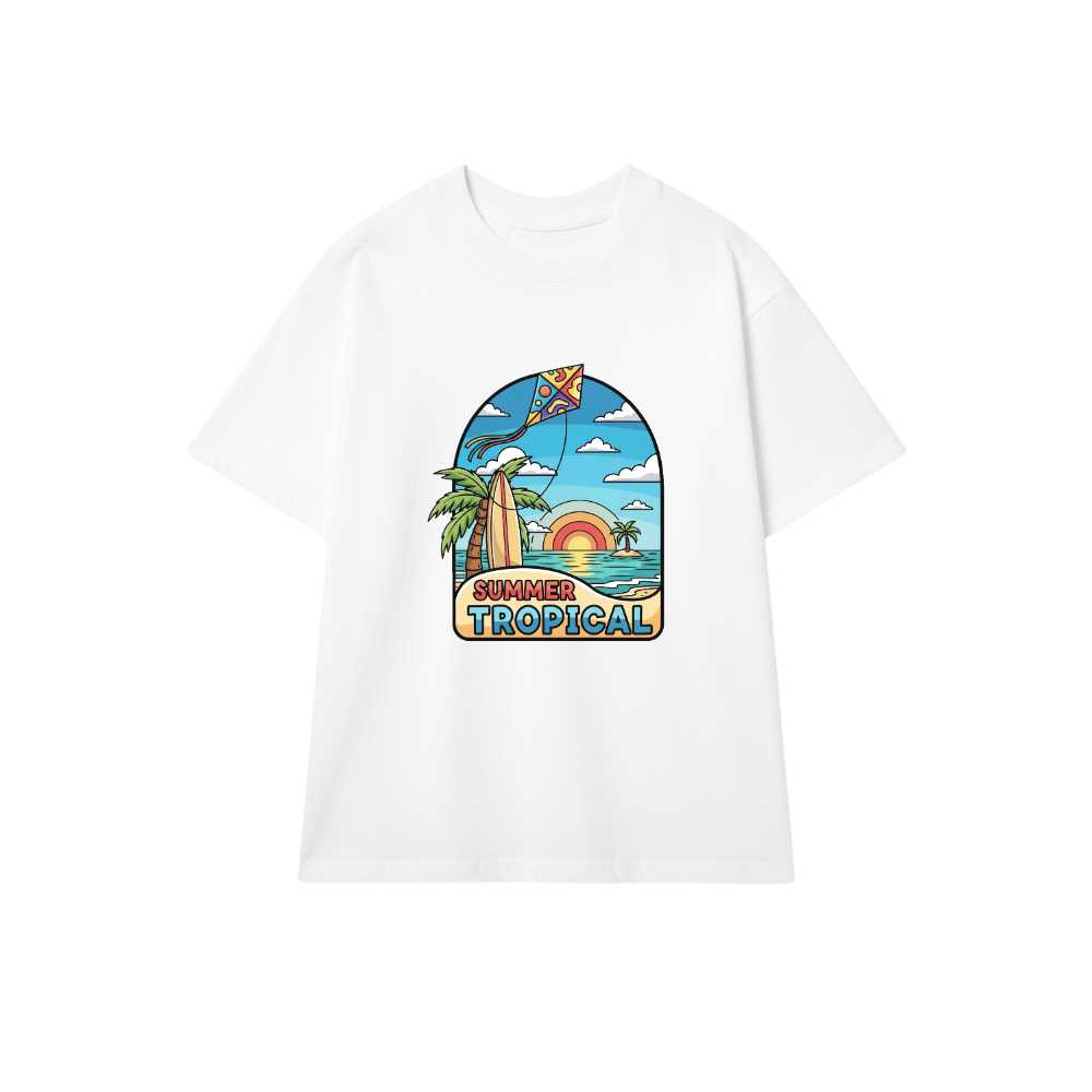 Áo Thun Trắng Summer Tropical Design Độc Đáo - 110526-14-28-ESH