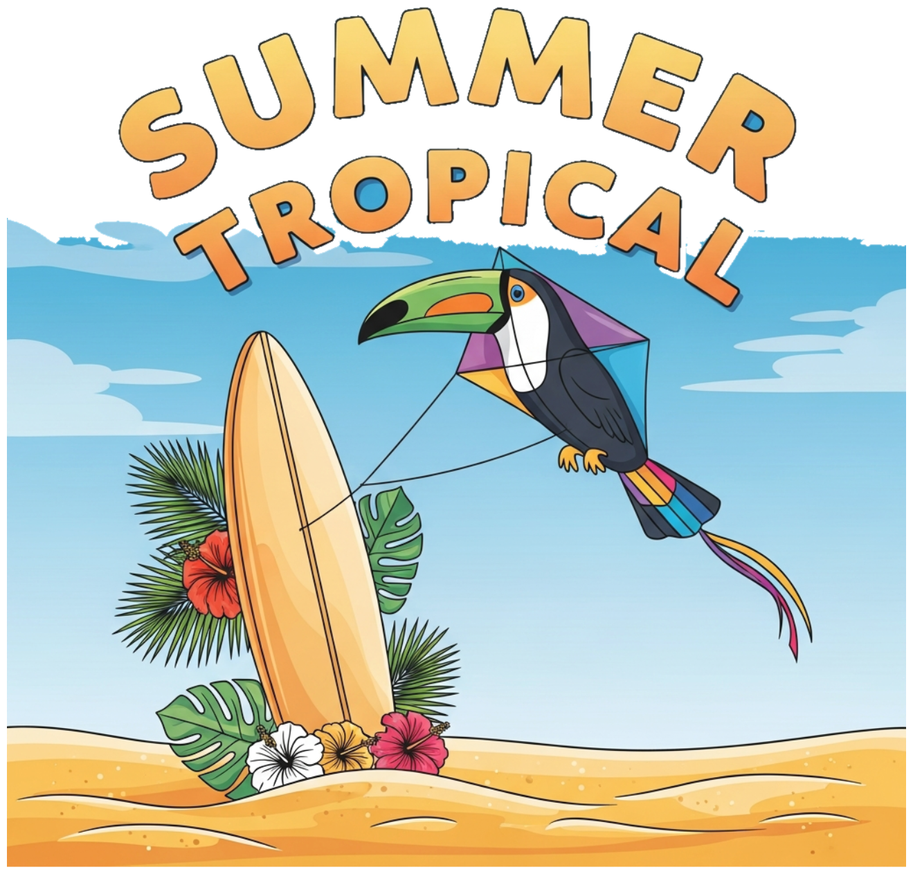 Áo Thun Trắng Summer Tropical Design Cực Chất - 110526-14-28-HKV