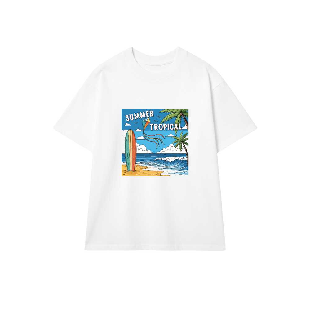 Áo Thun Trắng Summer Tropical Thiết Kế Sáng Tạo - 110526-14-28-UWT