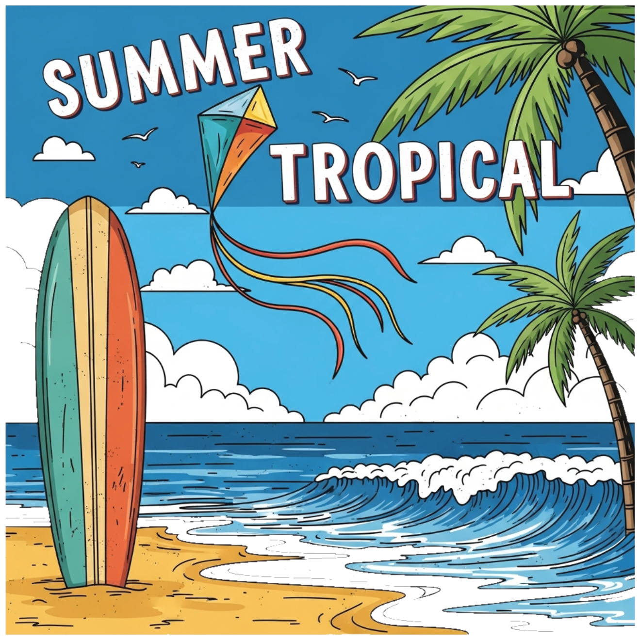 Áo Thun Trắng Summer Tropical Thiết Kế Sáng Tạo - 110526-14-28-UWT