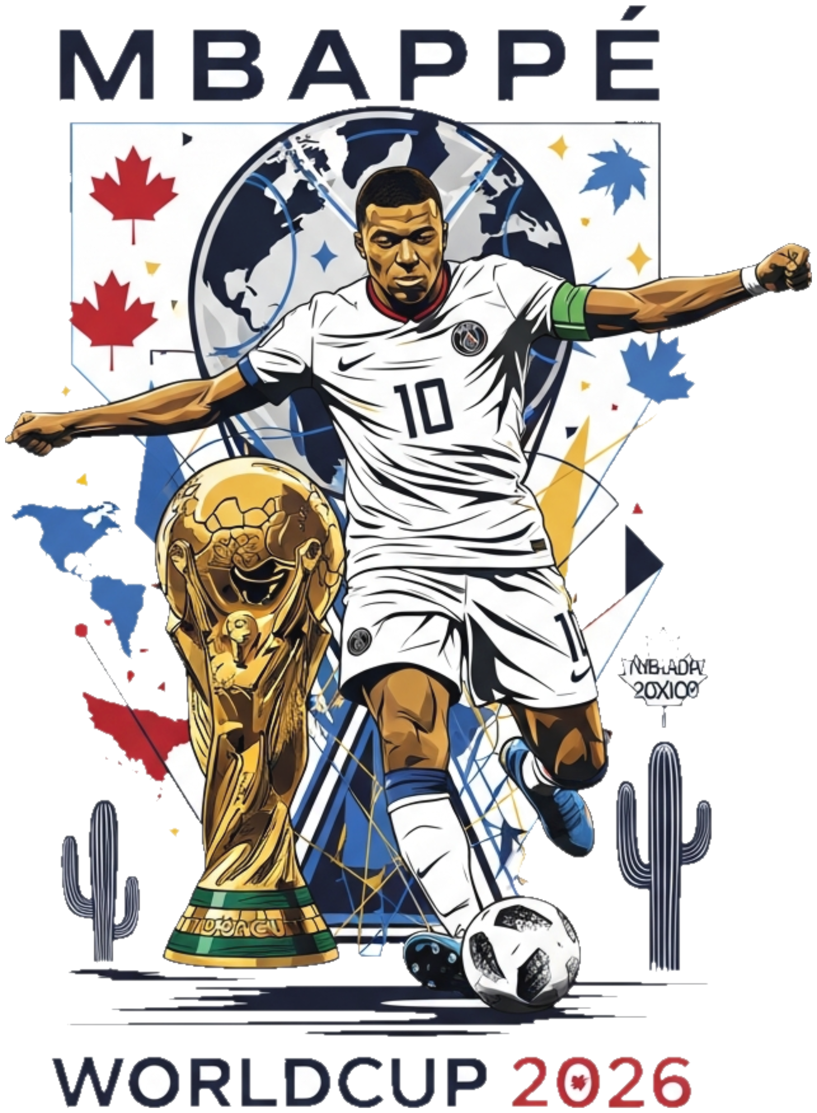 Áo Thun Mbappe World Cup 2026 Slogan Design Trắng - 110526-16-25-JCM