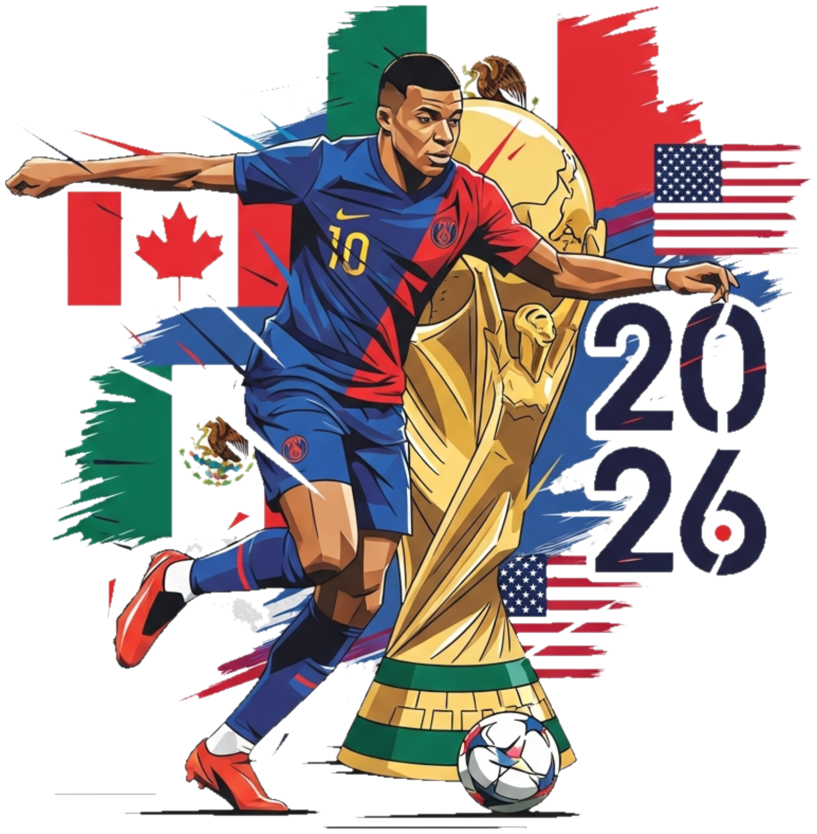 Áo Thun Trắng Họa Tiết Mbappe World Cup 2026 - 110526-16-25-MTR