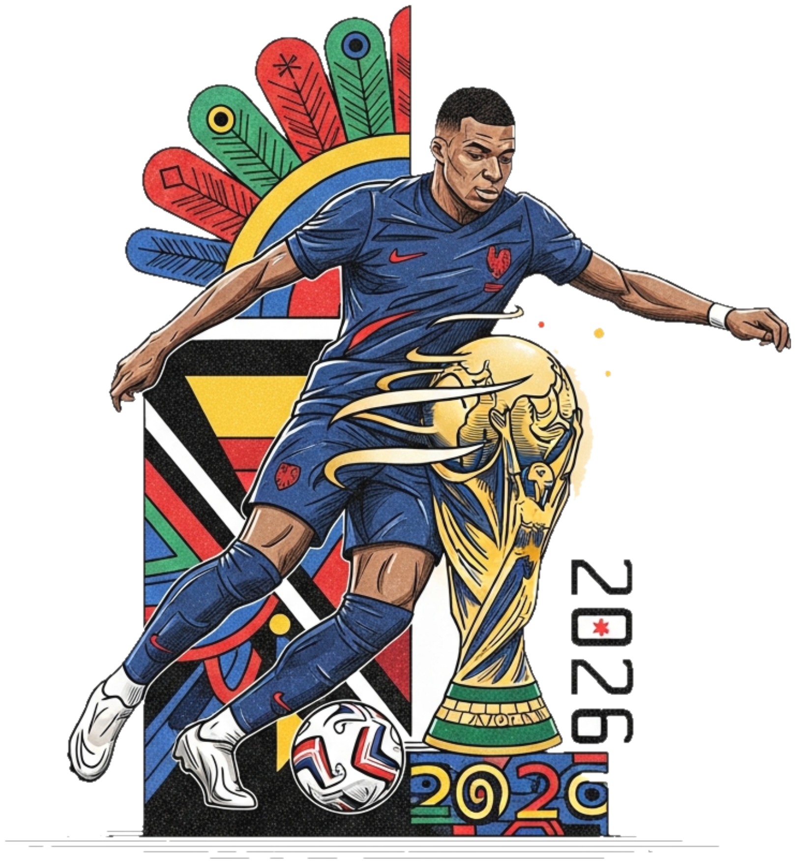 Áo Thun Trắng In Hình Mbappe World Cup 2026 Cực Chất - 110526-16-25-RER