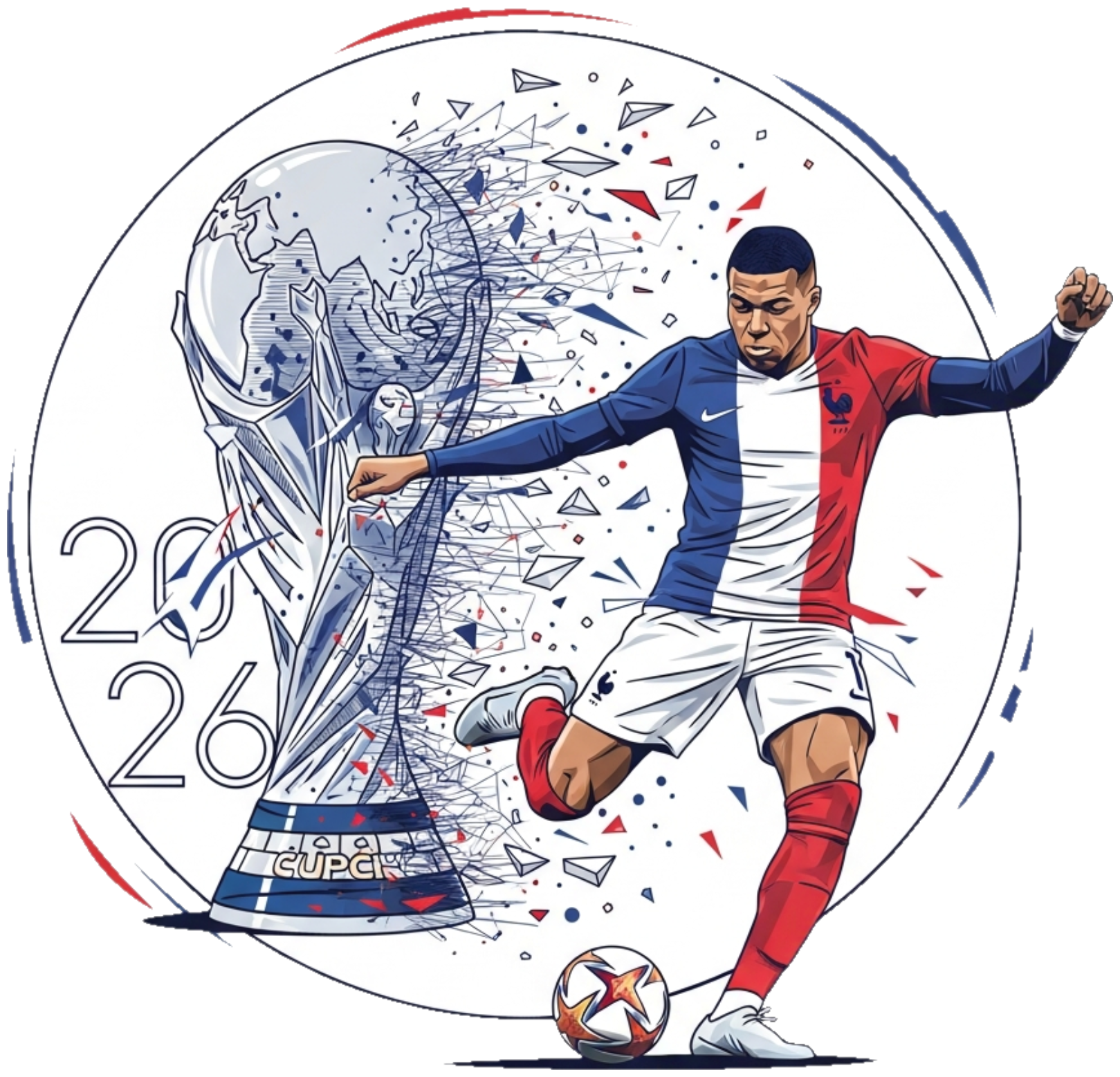 Áo Thun Trắng In Hình Mbappe World Cup 2026 Design - 110526-16-25-VYJ