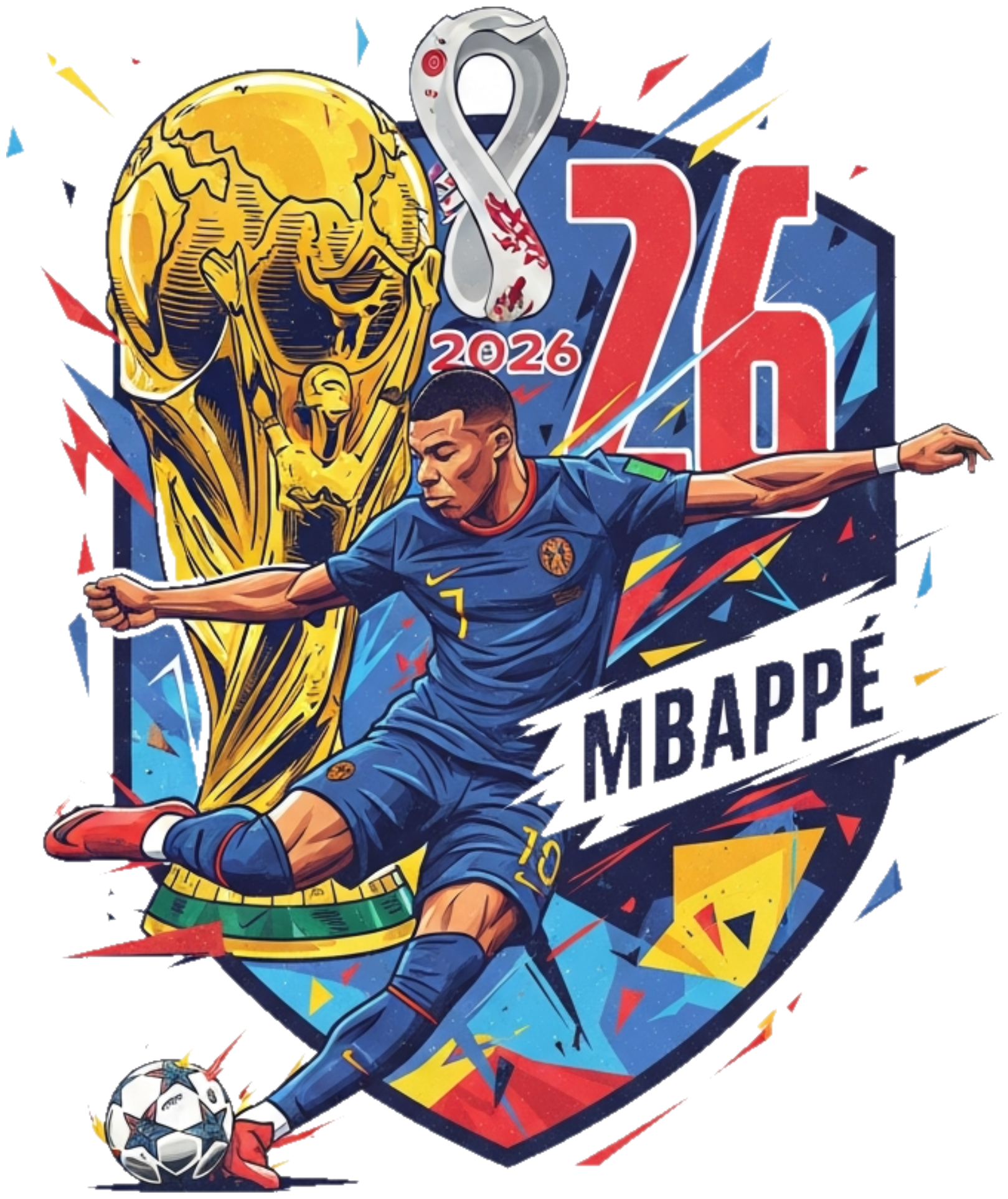 Áo Thun Trắng Họa Tiết Mbappe World Cup 2026 - 110526-16-25-WEE