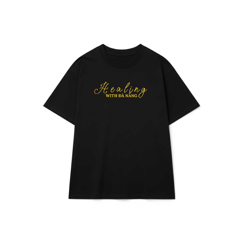 Áo Thun Đen With Đà Nẵng Form Rộng Cotton Unisex Hình In Nghệ Thuật - 110626-15-30-UNH