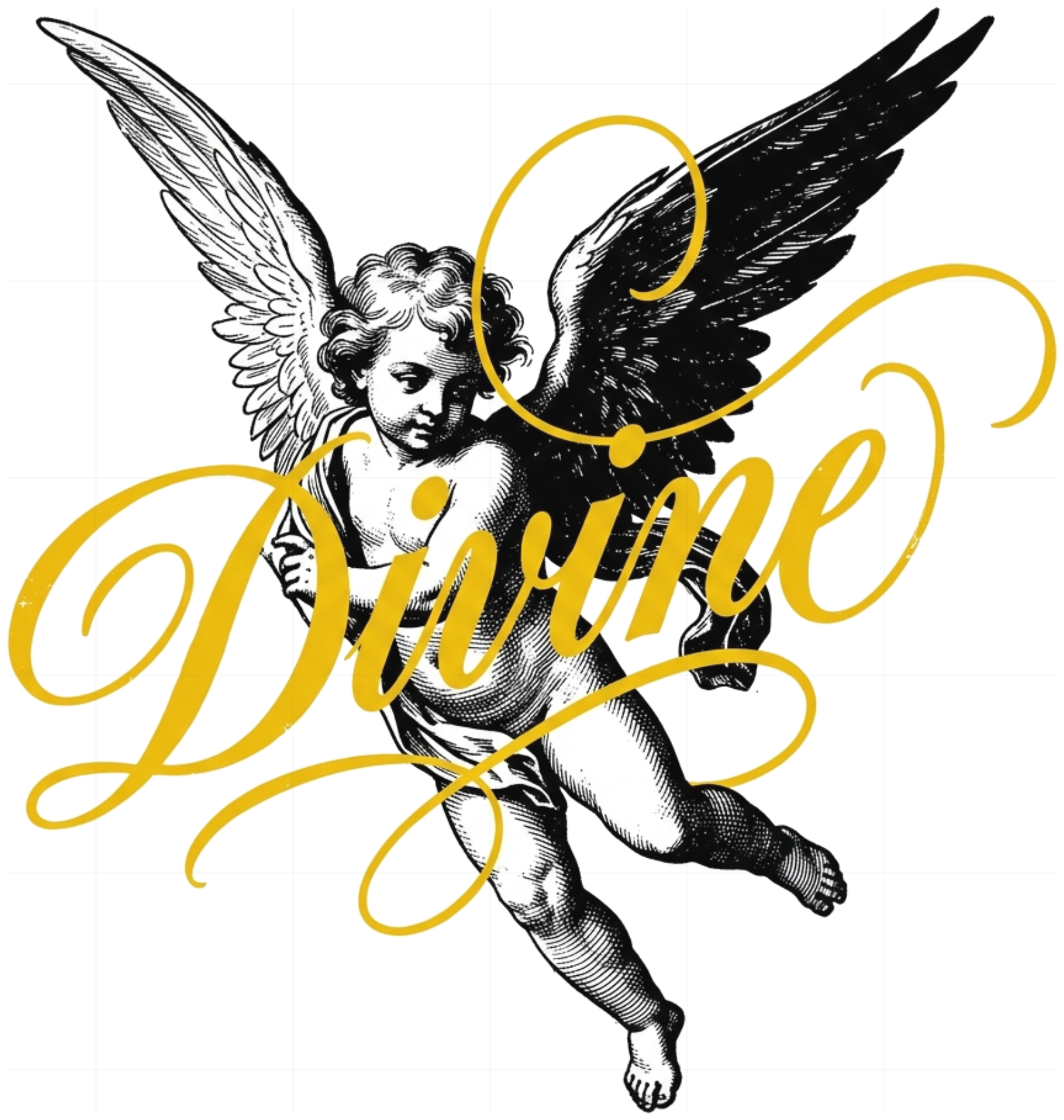 Áo Thun Unisex Divine Angel Thiên Thần Streetwear Form Rộng Phông Cotton Local Brand Cực Chất - 120826-09-42-XBR
