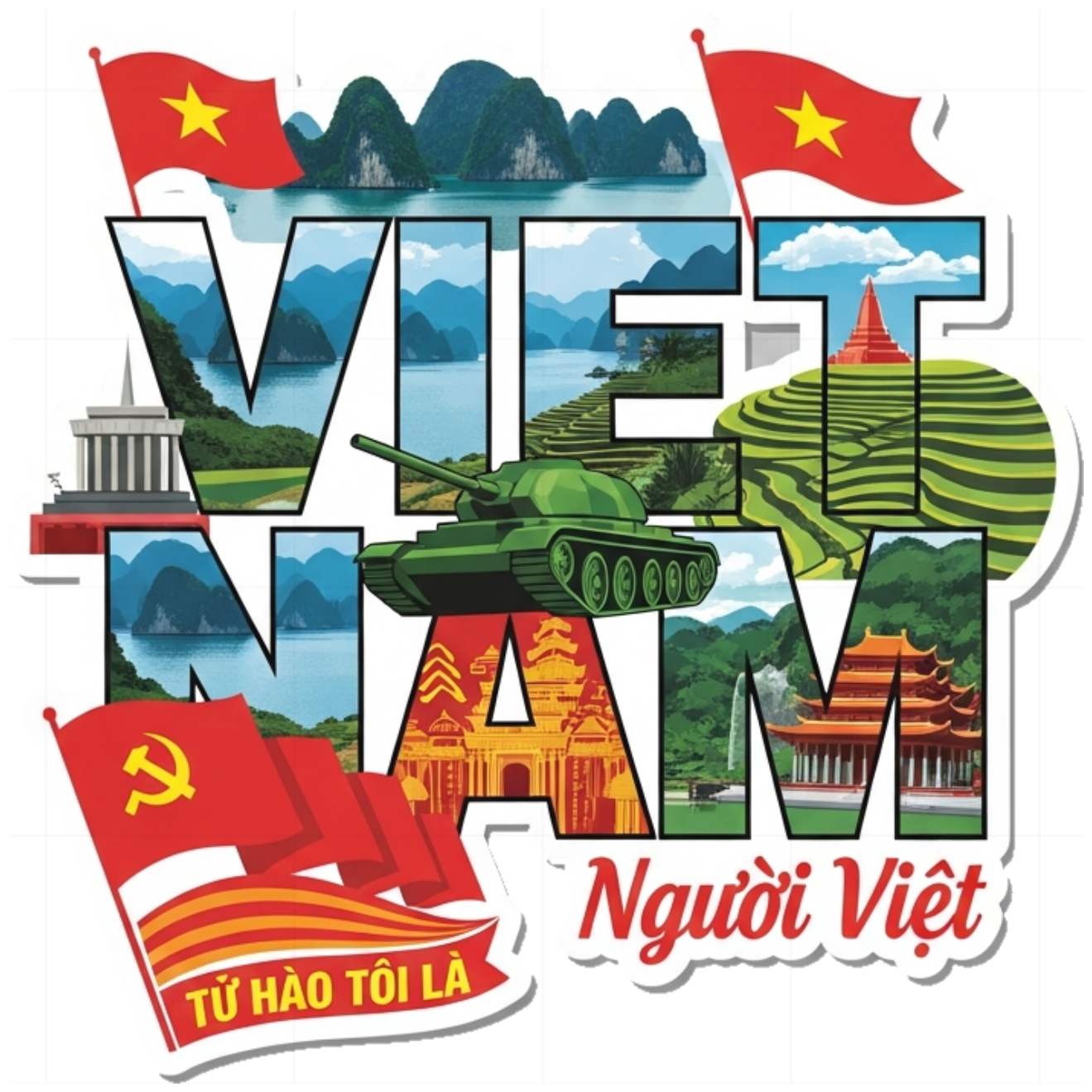 Áo Thun Trắng In Hình Tự Hào Việt Nam Cao Cấp - 130426-10-53-RXG