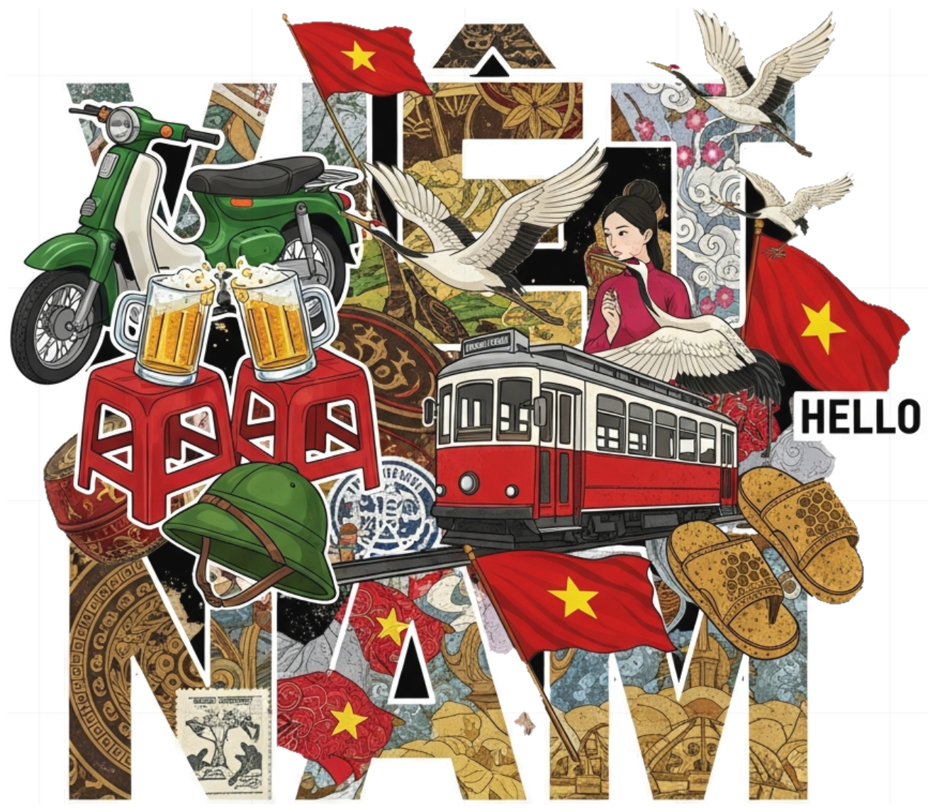 Áo Thun Trắng Streetwear Design Việt Nam Độc Đáo - 130426-11-49-PRT