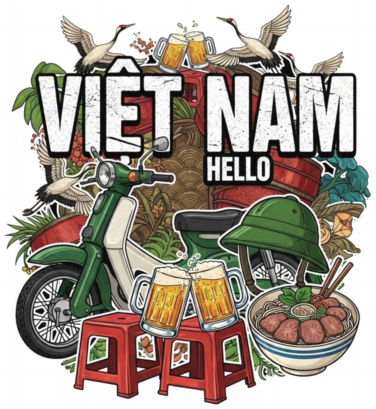 Áo Thun Trắng Streetwear Vietnam Design Độc Đáo - 130426-11-49-WCH