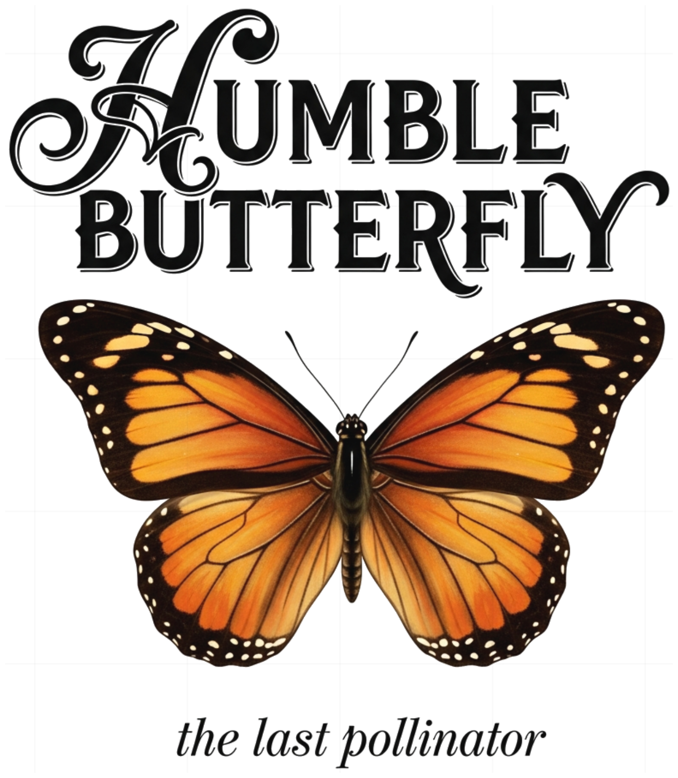 Áo Thun Trắng In Hình Bướm Cam Humble Butterfly Unisex Form Rộng Cotton - 130626-14-59-MIH