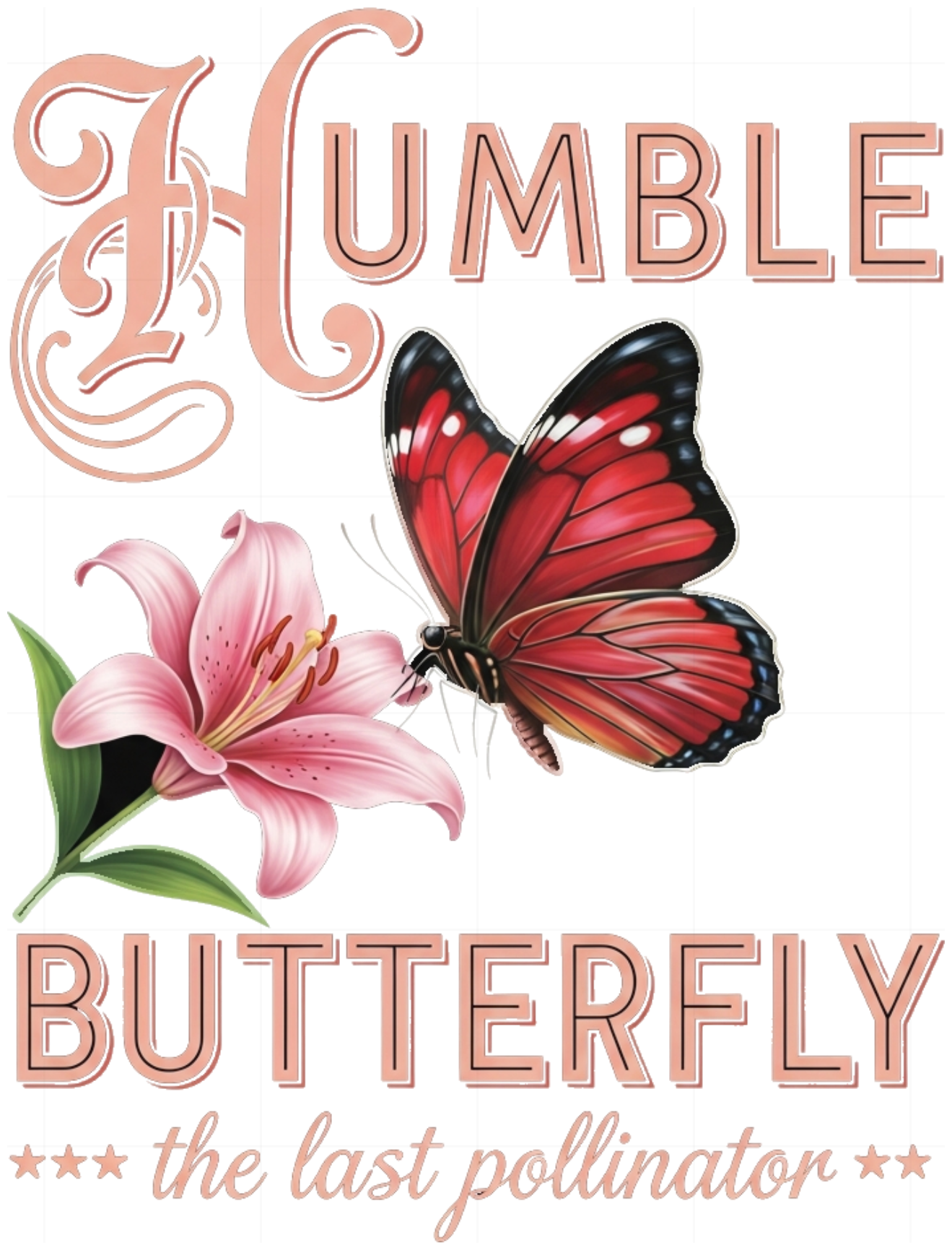Áo Thun Unisex Trắng In Hình Bướm Đỏ Humble Butterfly Retro 130626-15-20-YBJ
