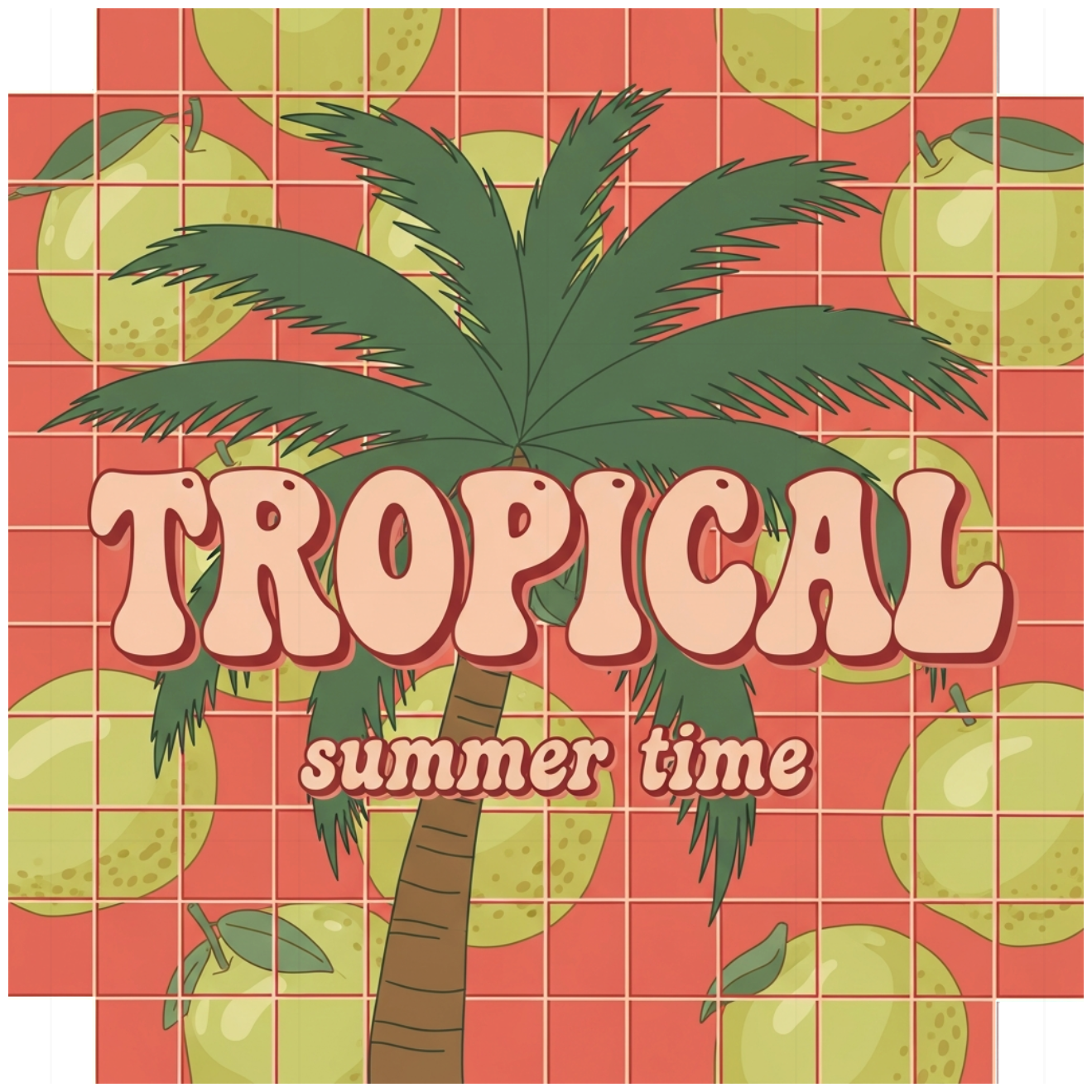 Áo Thun Tropical Retro Form Rộng Cotton Cao Cấp Màu Kem Cực Chất - 130626-15-40-QBP