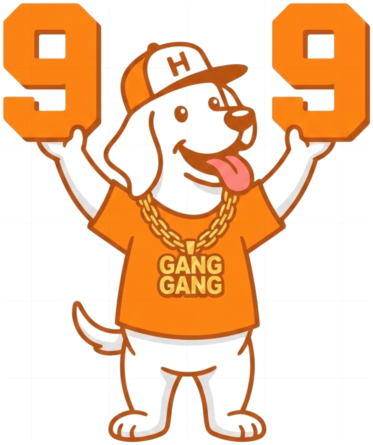 Áo thun tay lỡ unisex VNXK HAMCHOI Trắng cotton oversize phong cách streetwear Gang Gang Dog Tee - 130726-15-27-LXZ