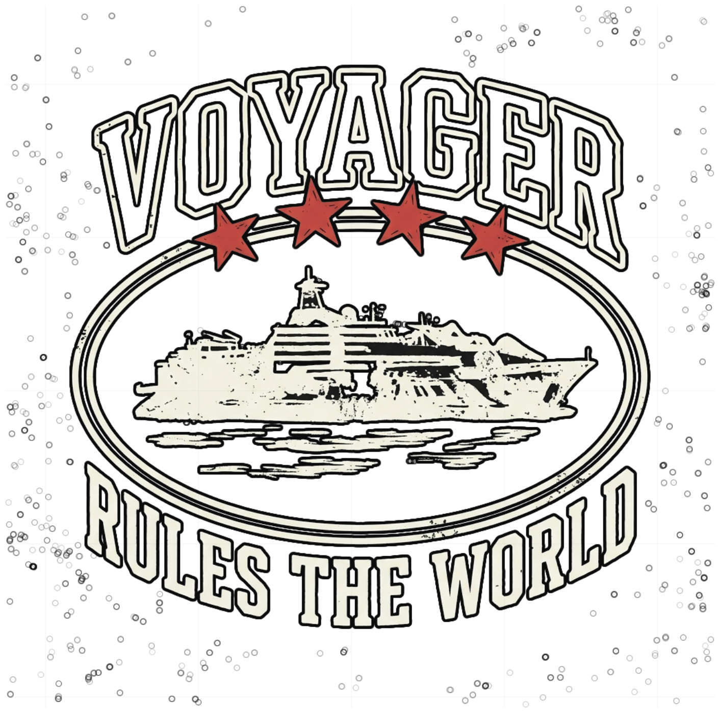 Áo Thun VOYAGER Rules The World Vintage Nautical Streetwear Unisex Form Rộng - 130826-10-32-ITE