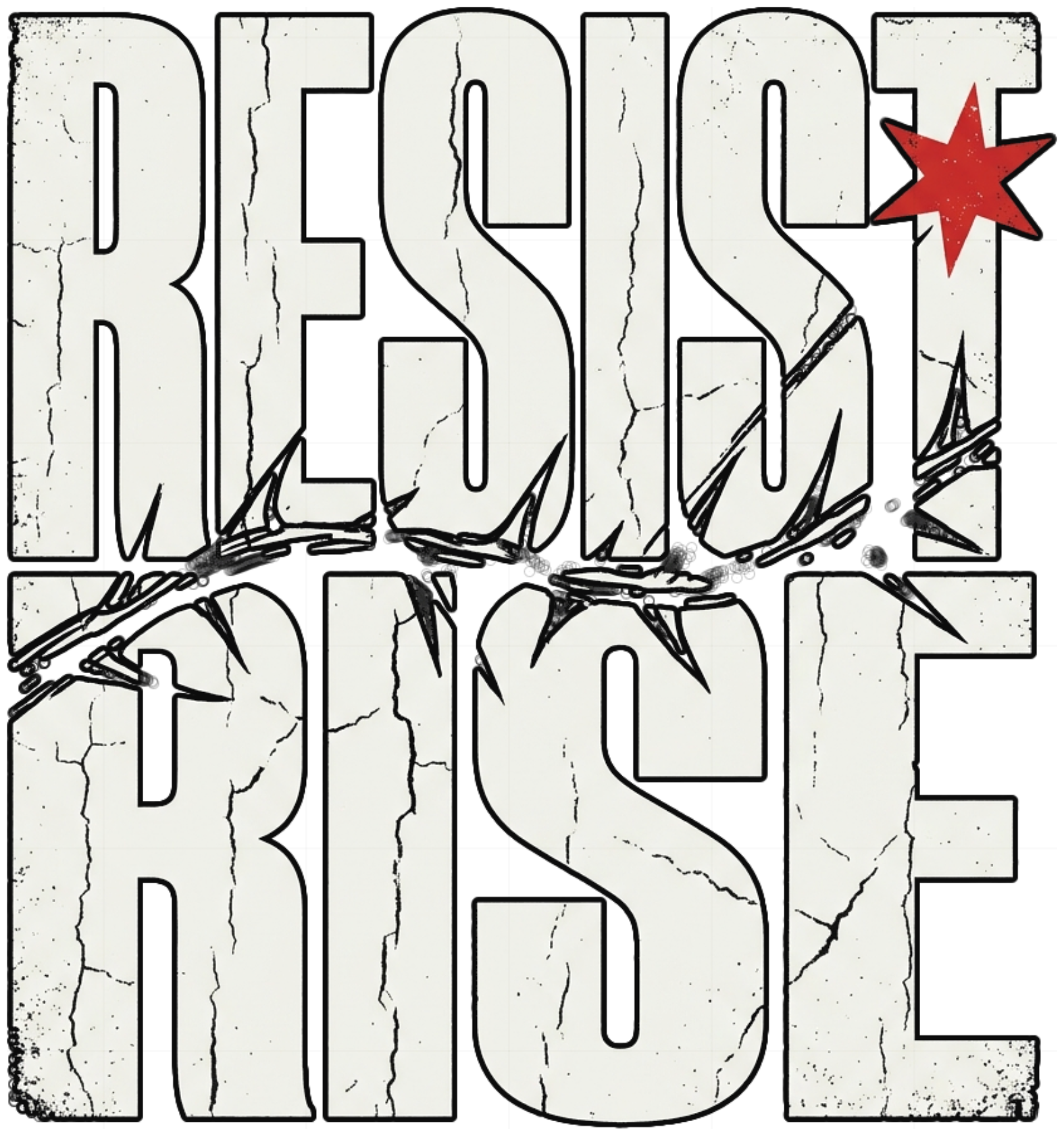 Áo Thun Streetwear RESIST RISE Phông Đen Form Rộng Cotton Cao Cấp Style Punk Industrial - 130826-10-57-JRN
