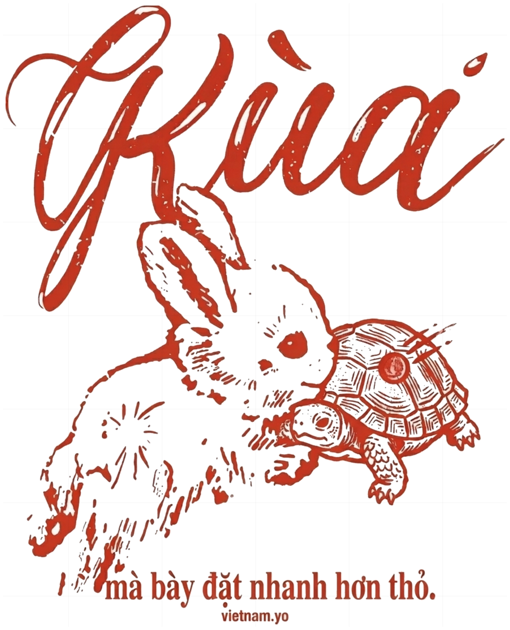 Áo Thun Rùa Và Thỏ Vintage Unisex Cotton 100% Streetwear Gen Z Cực Chất vietnam.yo - 130826-15-53-GVC