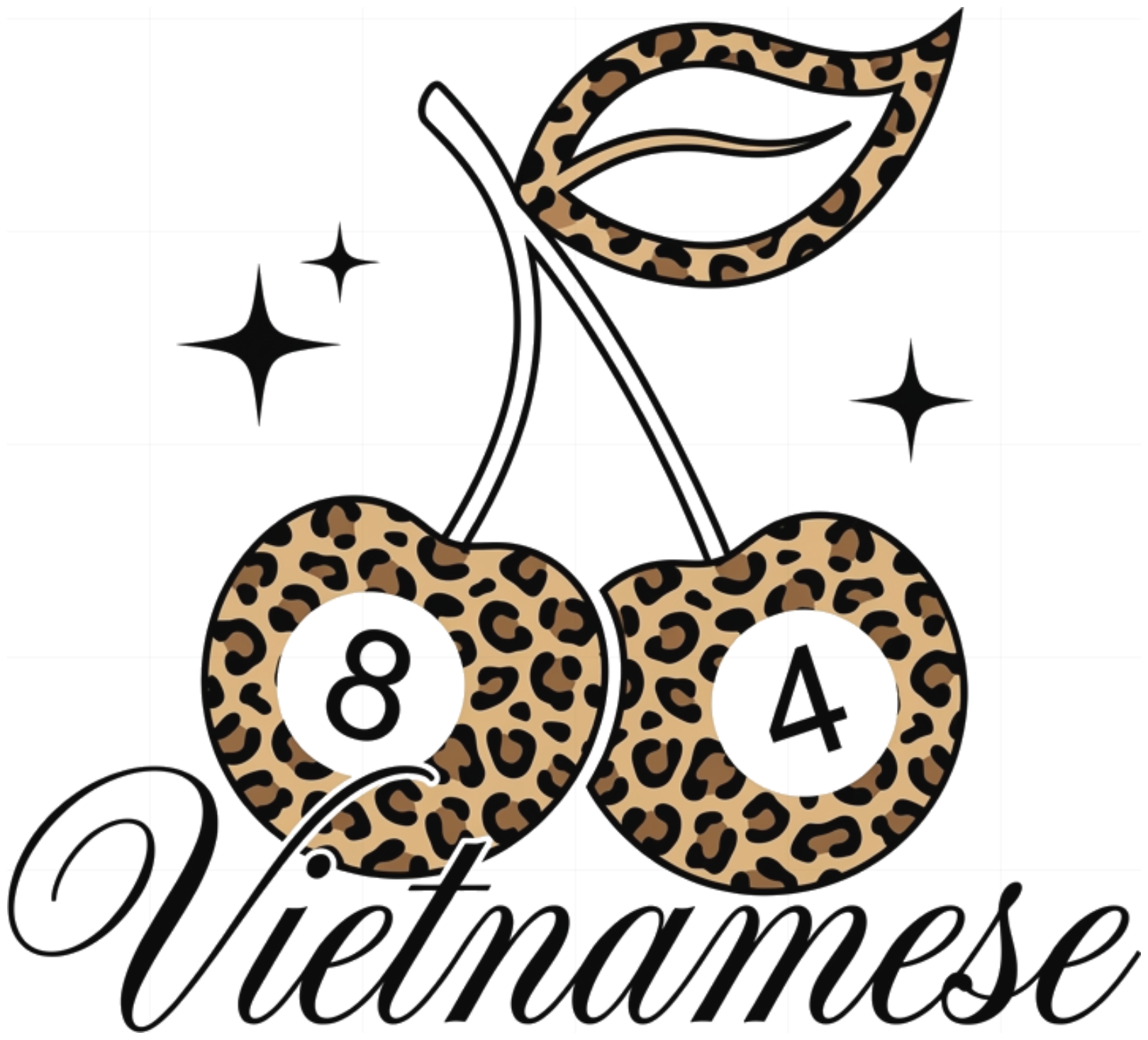 Áo thun tay dài oversize VNXK HAMCHOI Trắng form rộng Y2K Leopard Cherry Long Sleeve - 130826-16-25-KFH