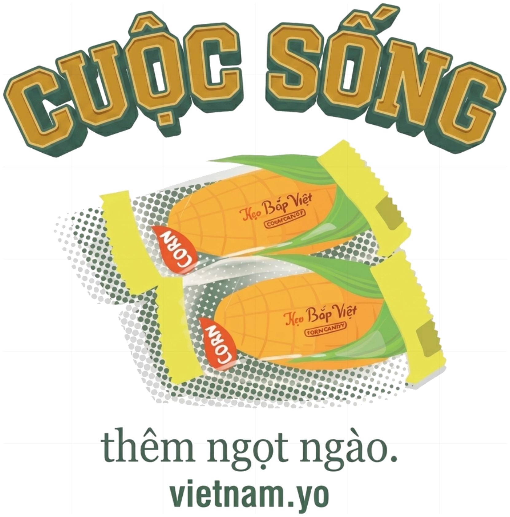 Áo Thun Kẹo Bắp Cuộc Sống Ngọt Ngào Vintage Cotton Cao Cấp Streetwear vietnam.yo - 130826-16-29-WFW