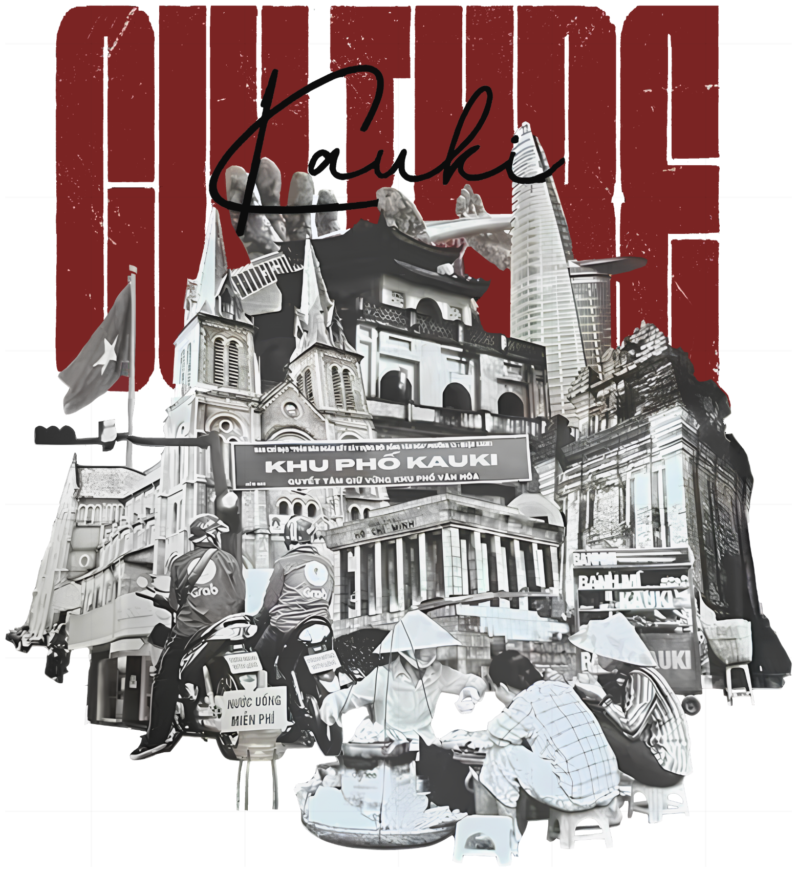 Áo Thun Trắng In Slogan Design Nghệ Thuật - 131026-09-32-LDG