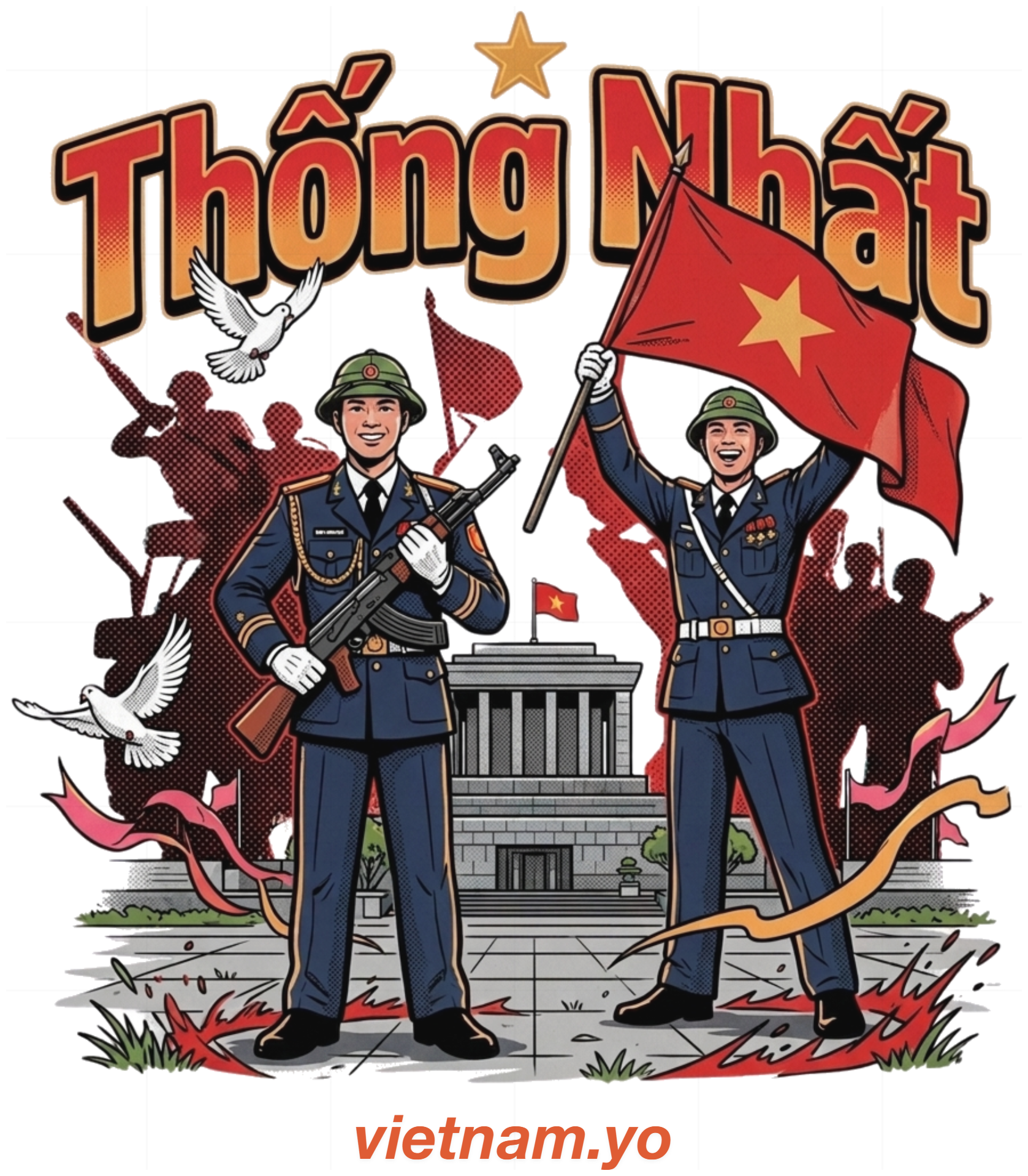 Áo thun Unisex vietnam.yo Thống Nhất Retro Hải Quân Form Rộng Cotton - 140726-10-13-WEH
