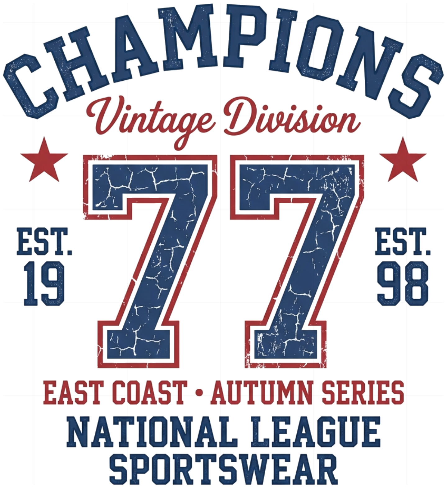 Áo Thun Vintage Americana Athletic Champions 77 Form Rộng Cotton Xước - 140926-14-29-KCL