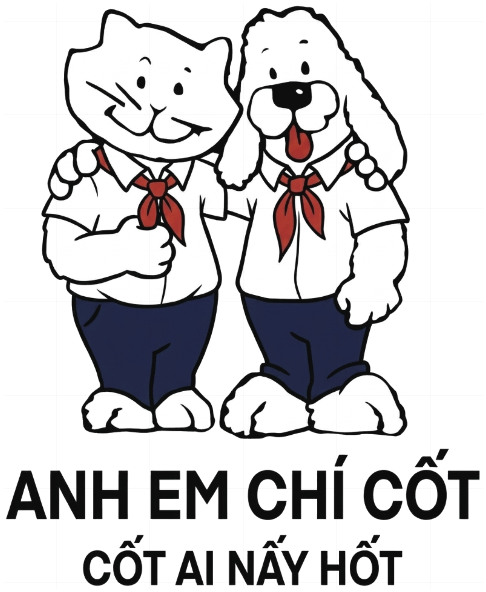 Áo Thun Anh Em Chí Cốt Cat Dog Unisex Form Rộng Streetwear Hot Trend vietnam.yo - 140926-16-30-NEV
