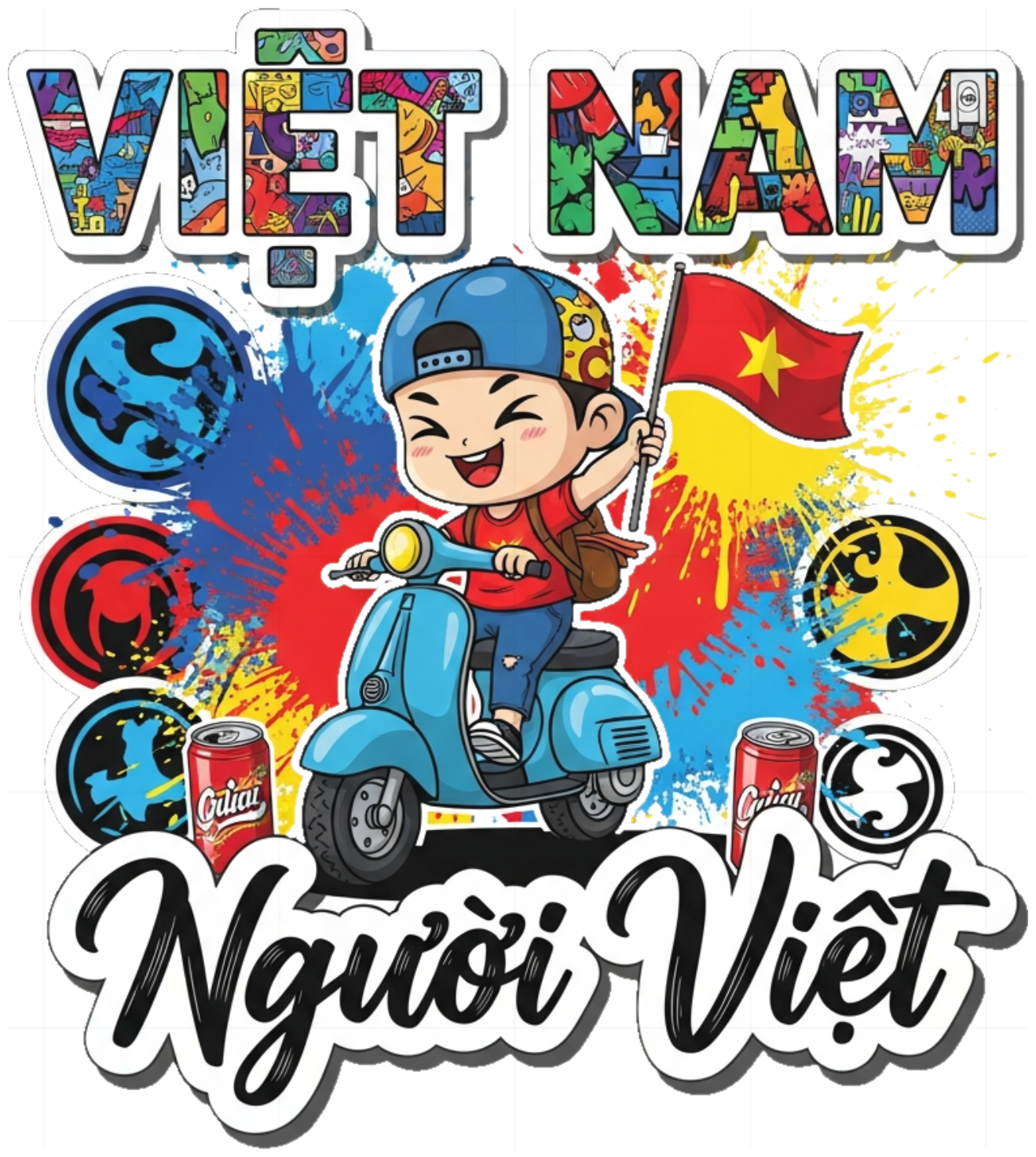 Áo Thun Đỏ In Hình Chibi Việt Nam Style Pop-Art - 150426-11-01-ERZ