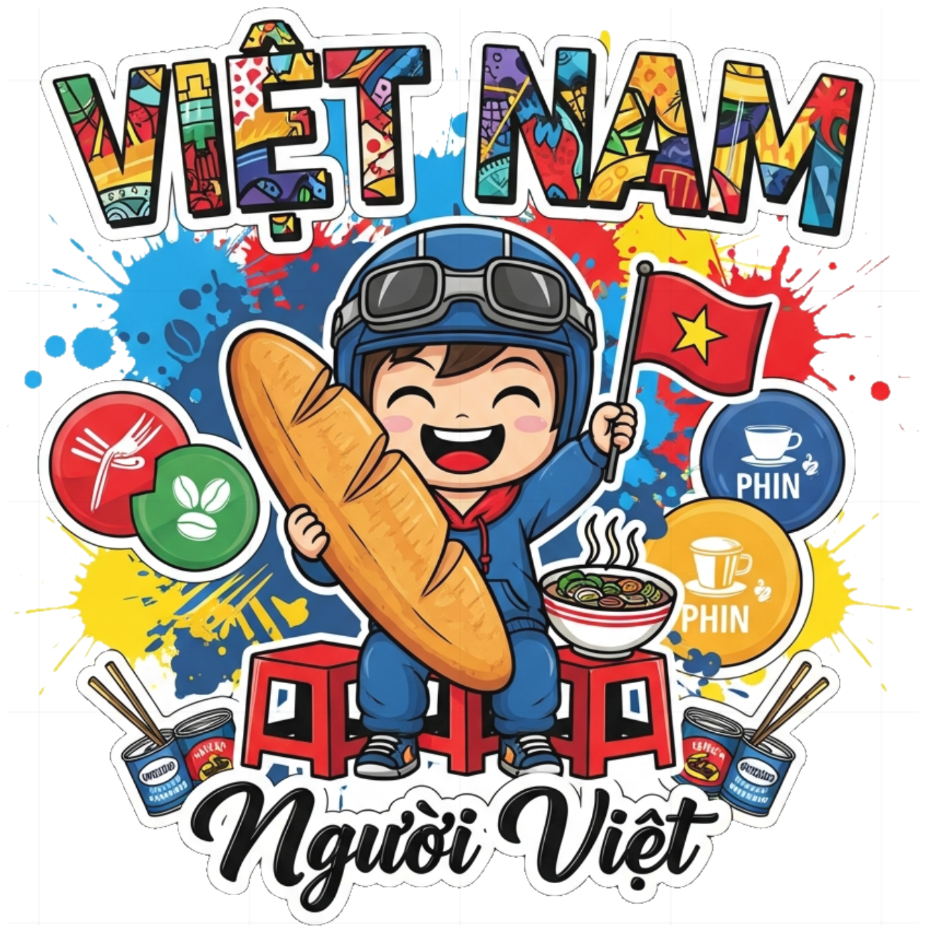 Áo Thun Đỏ Urban Pop-Art Việt Nam Street Food Design - 150426-11-09-USB