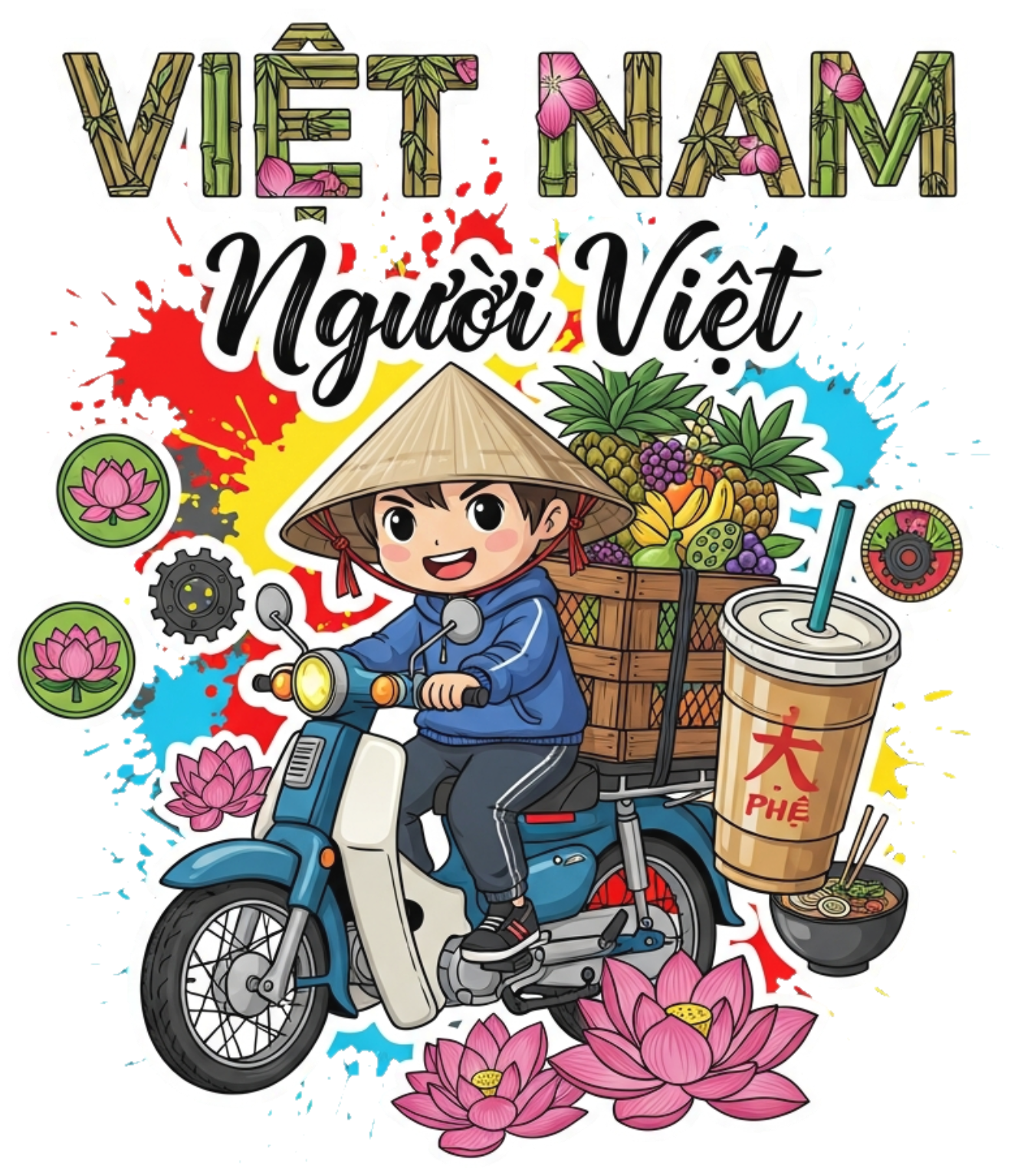 Áo Thun Đỏ Streetwear Hình In Pop-Art Việt Nam - 150426-11-28-ZCN