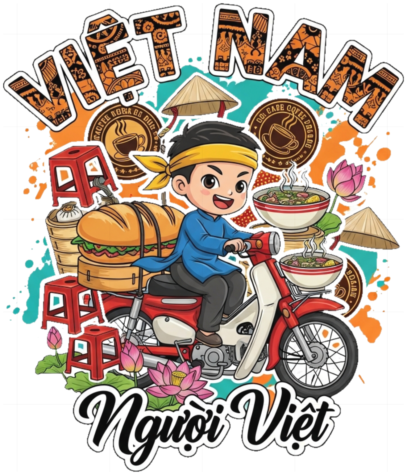 Áo Thun Đỏ Chibi Việt Nam Streetwear Fashion Design - 150426-11-35-GUB