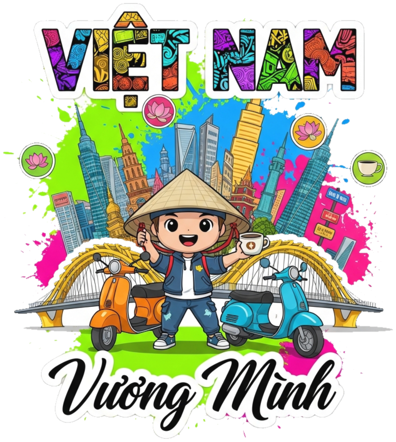 Áo Thun Đỏ Thời Trang Pop-Art Việt Nam Vương Mình - 150426-14-14-TVV