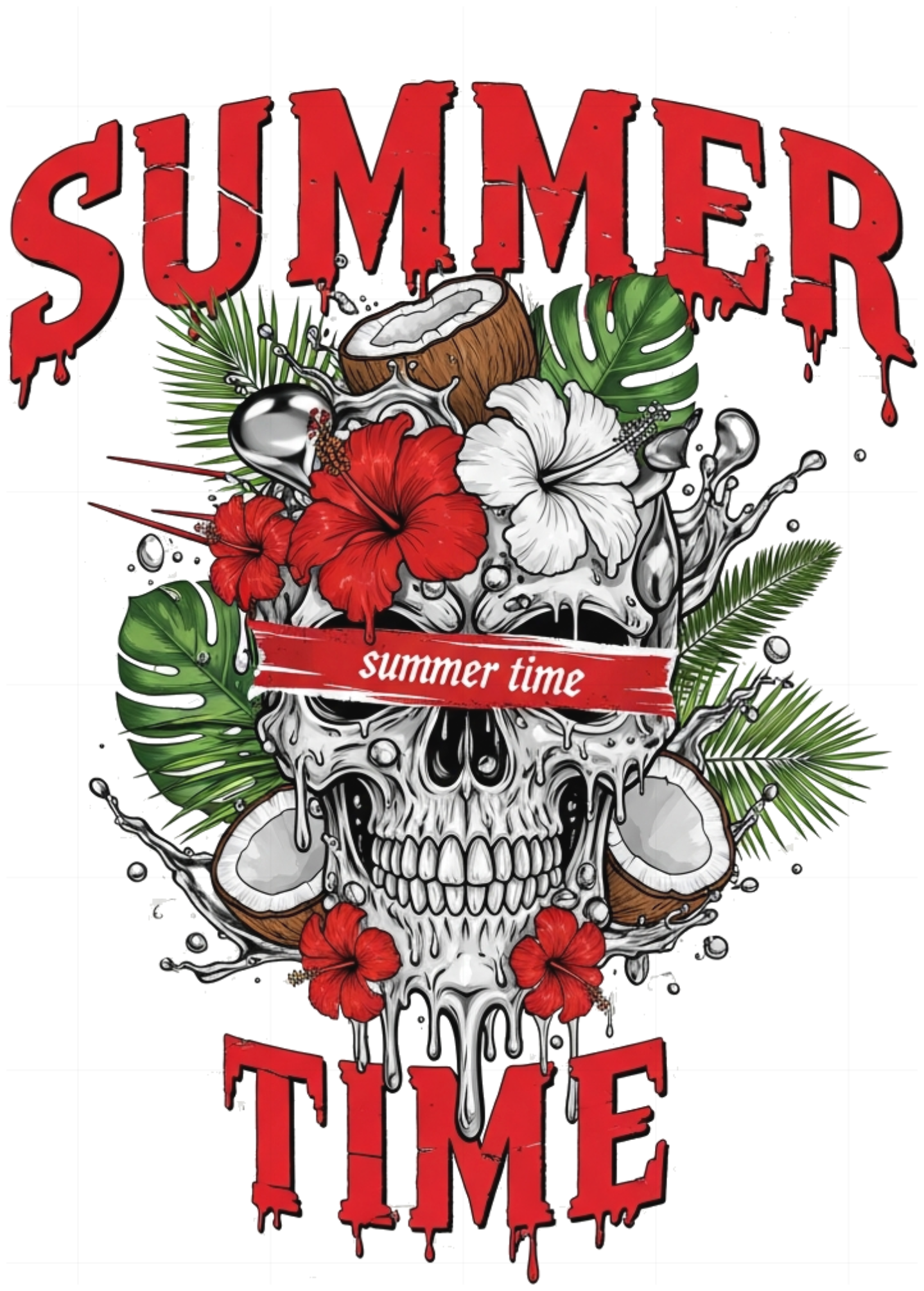 Áo Thun Summer Time Skull Graphic Oversize Streetwear Y2K Cotton - 150626-13-53-OIP