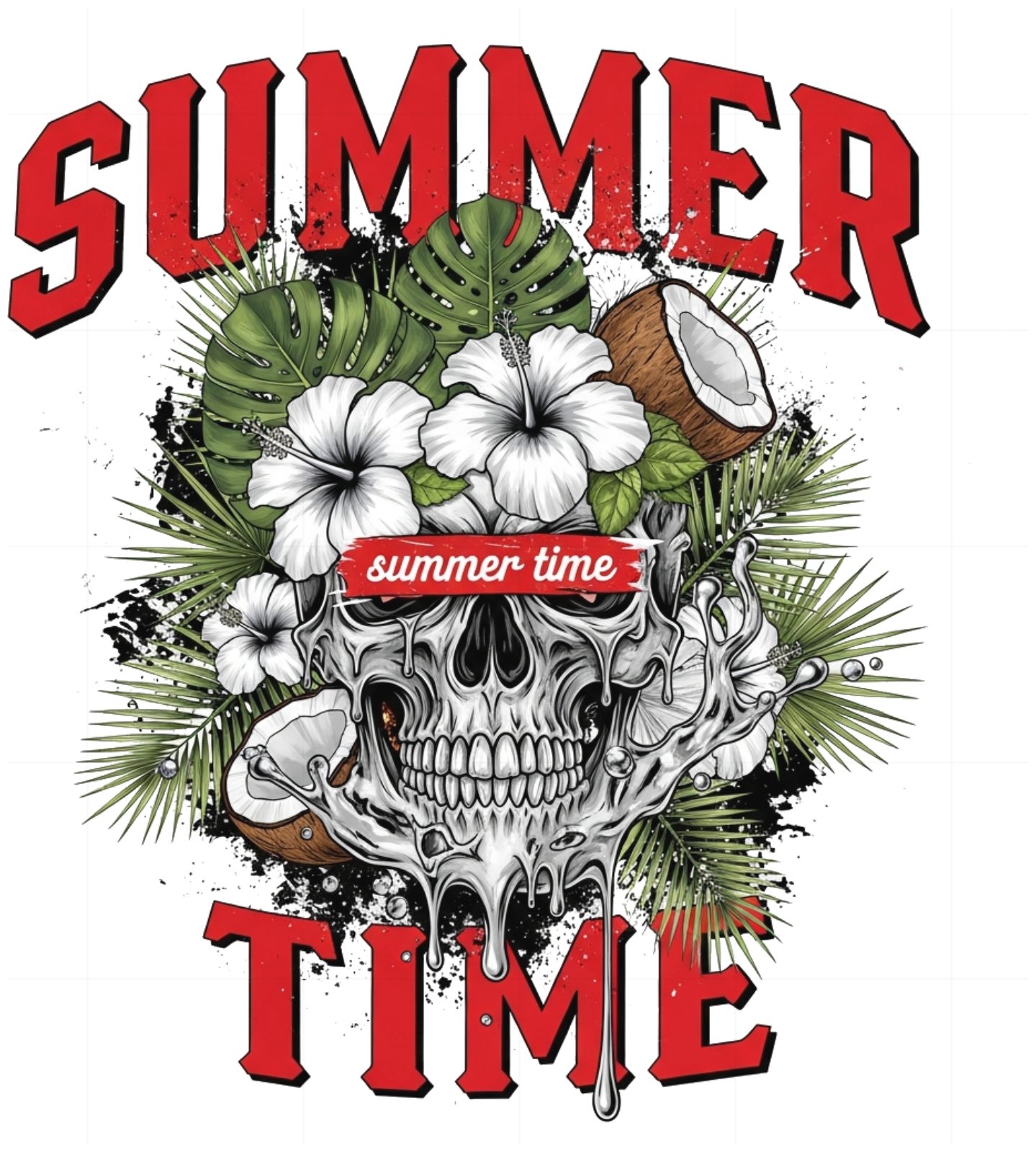 Áo thun Summer Time Skull Gothic Streetwear Form Rộng Cotton Cao Cấp - 150626-13-53-UDS